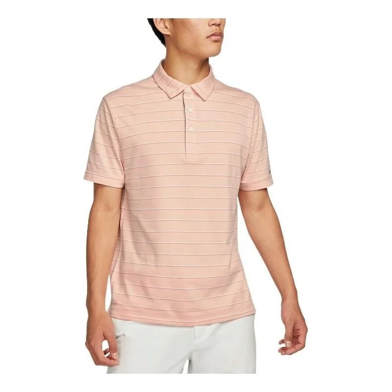 Men's Nike Dri-FIT Stripe Breathable Lapel Short Sleeve Arctic Orange Polo Shirt DH0892-800 - 1