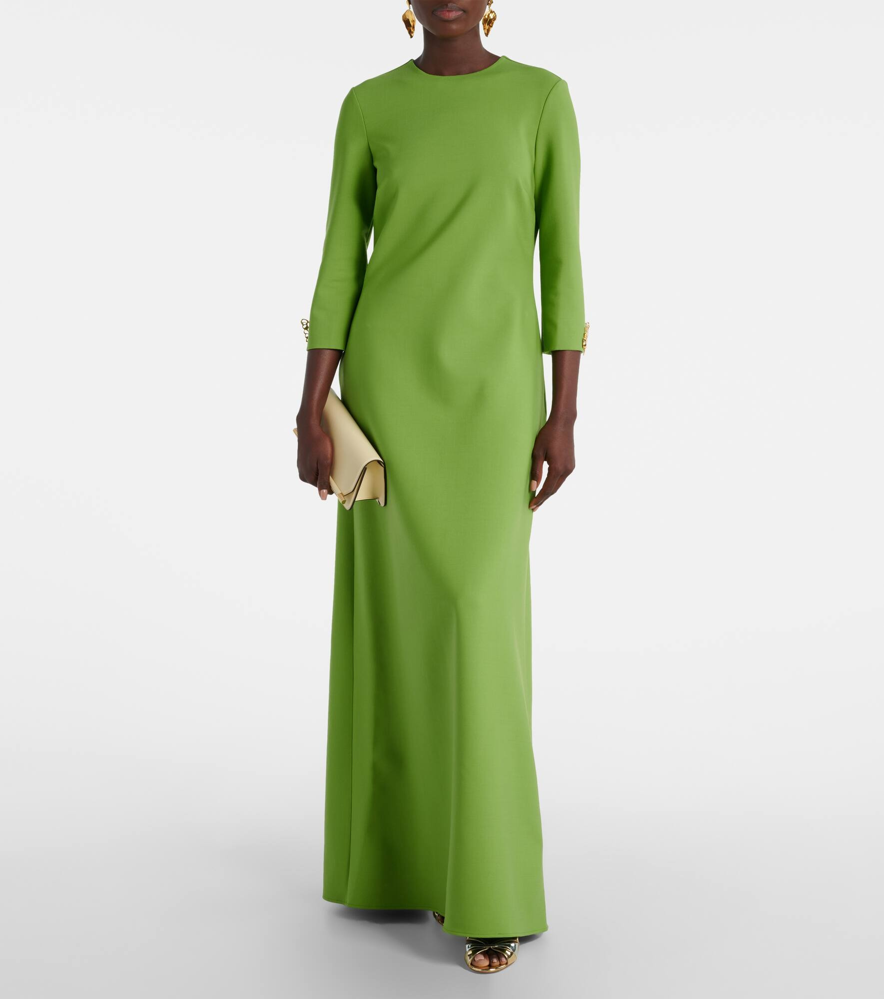 Embellished open-back wool-blend kaftan - 2