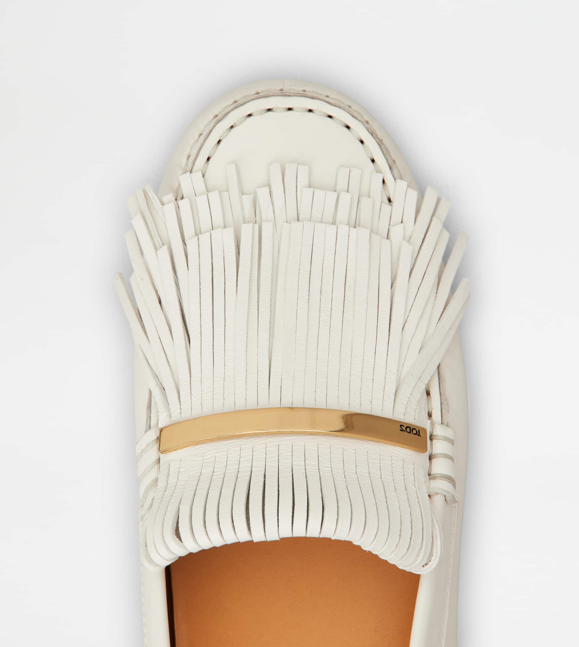 GOMMINO DRIVING SHOES IN LEATHER - WHITE - 5