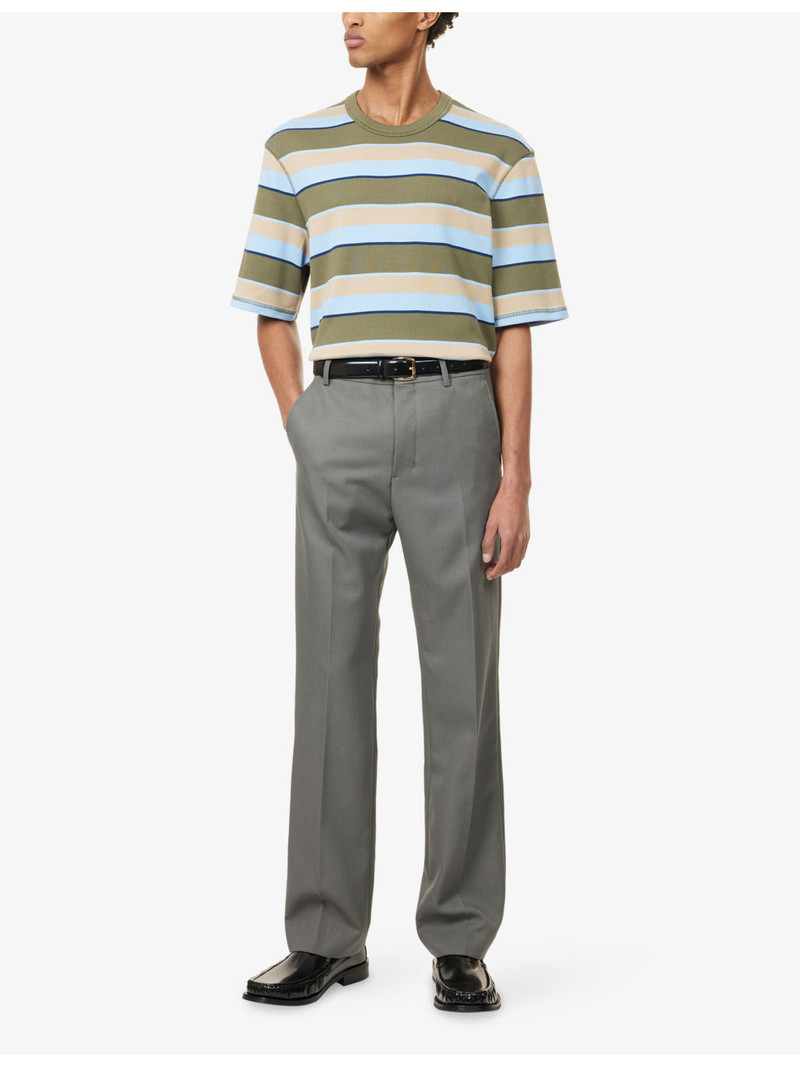 AMI Paris Pressed-Crease Straight-Leg Wool Trousers outlook