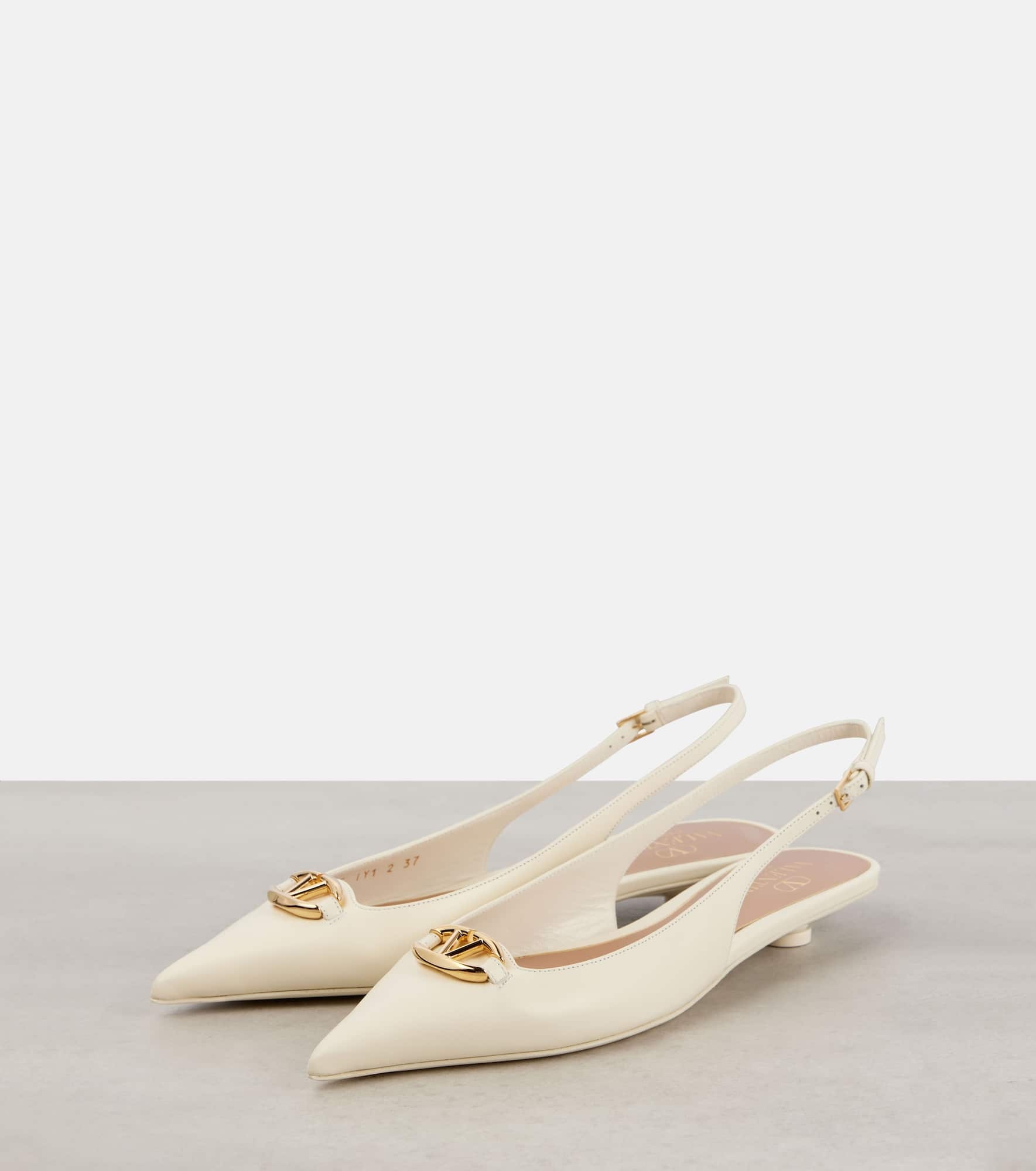 Vlogo embellished leather ballet flats - 5
