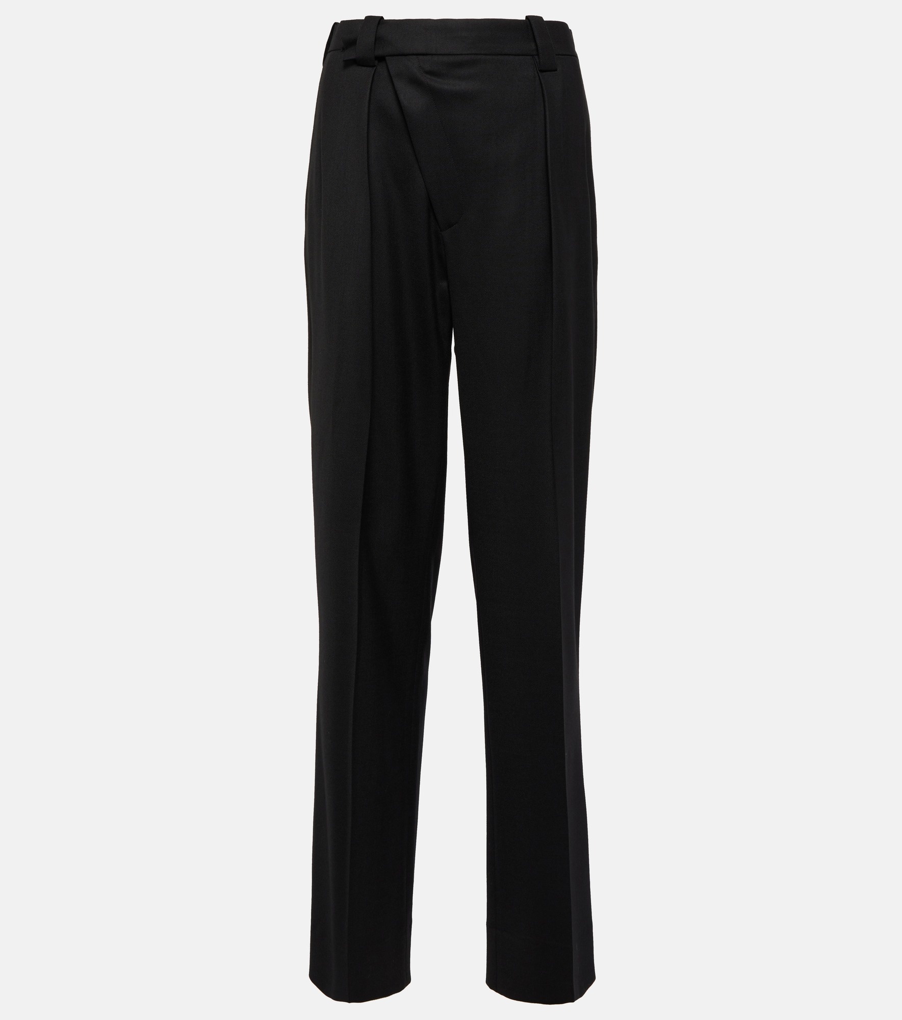 Asymmetric wool-blend straight pants - 1