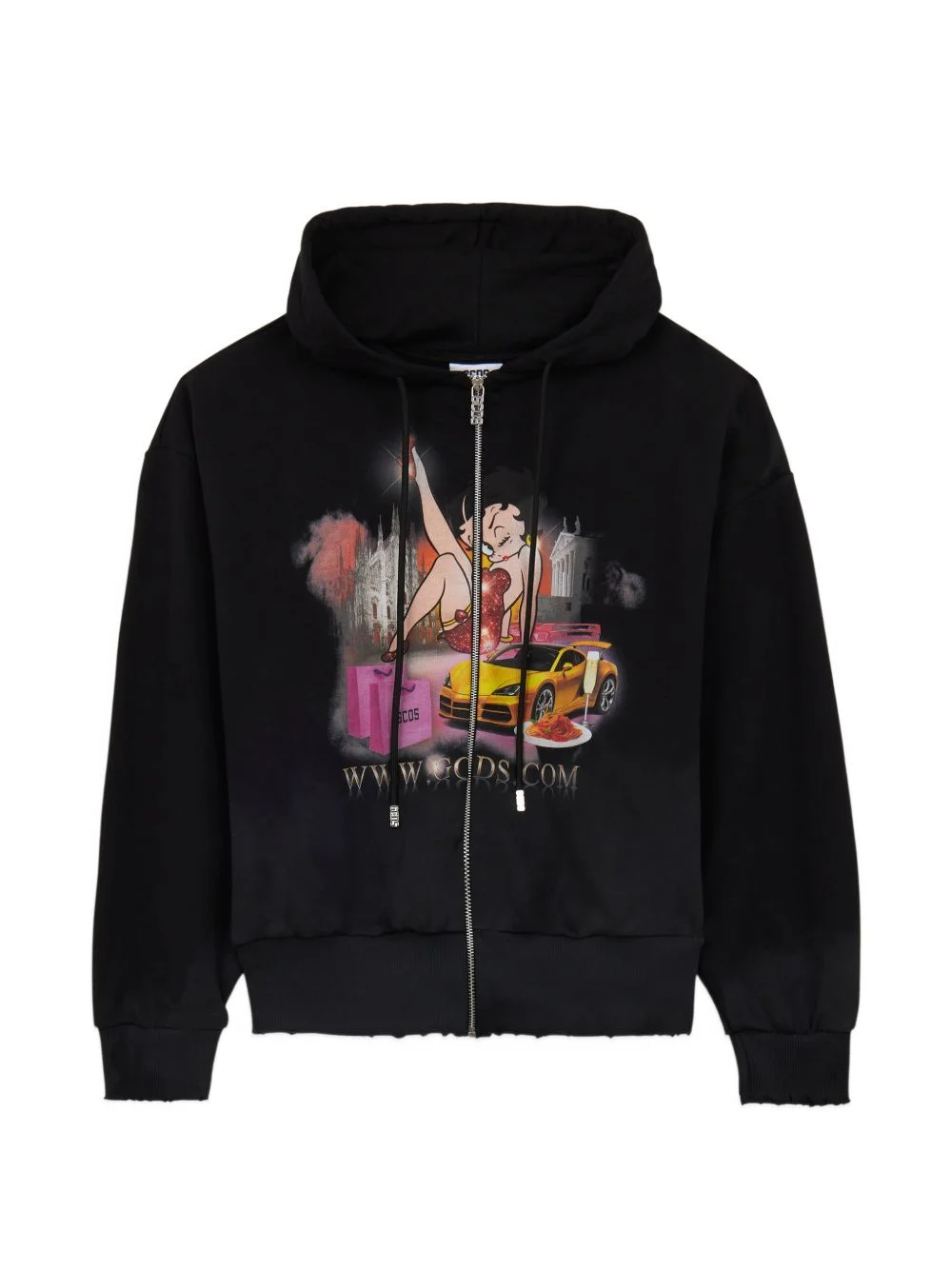x Betty Boop zip-up cotton hoodie - 1
