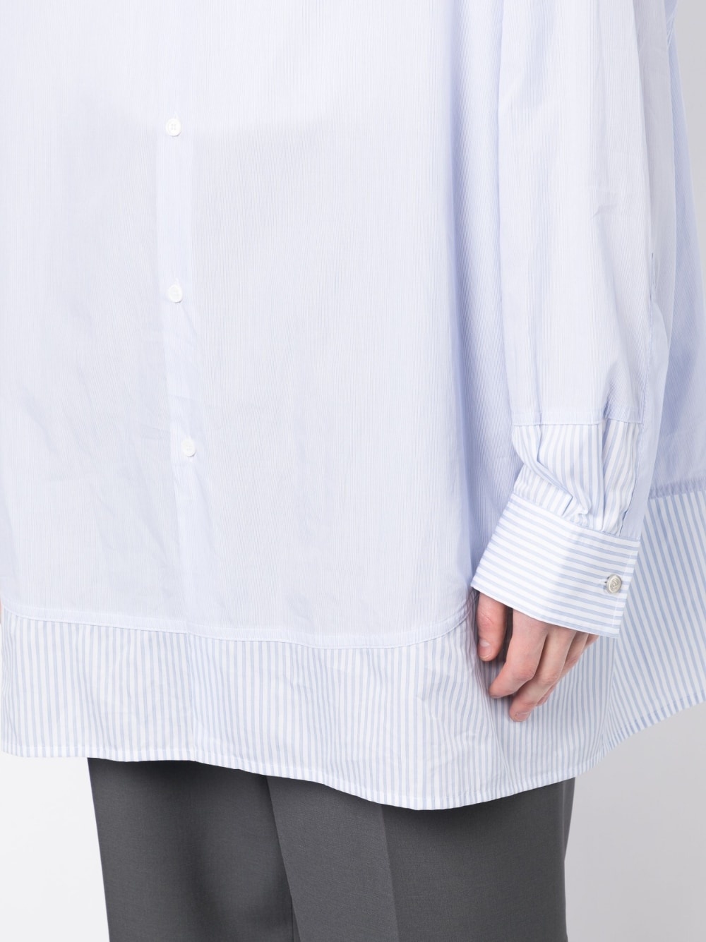 stripe-detailing cotton shirt - 5