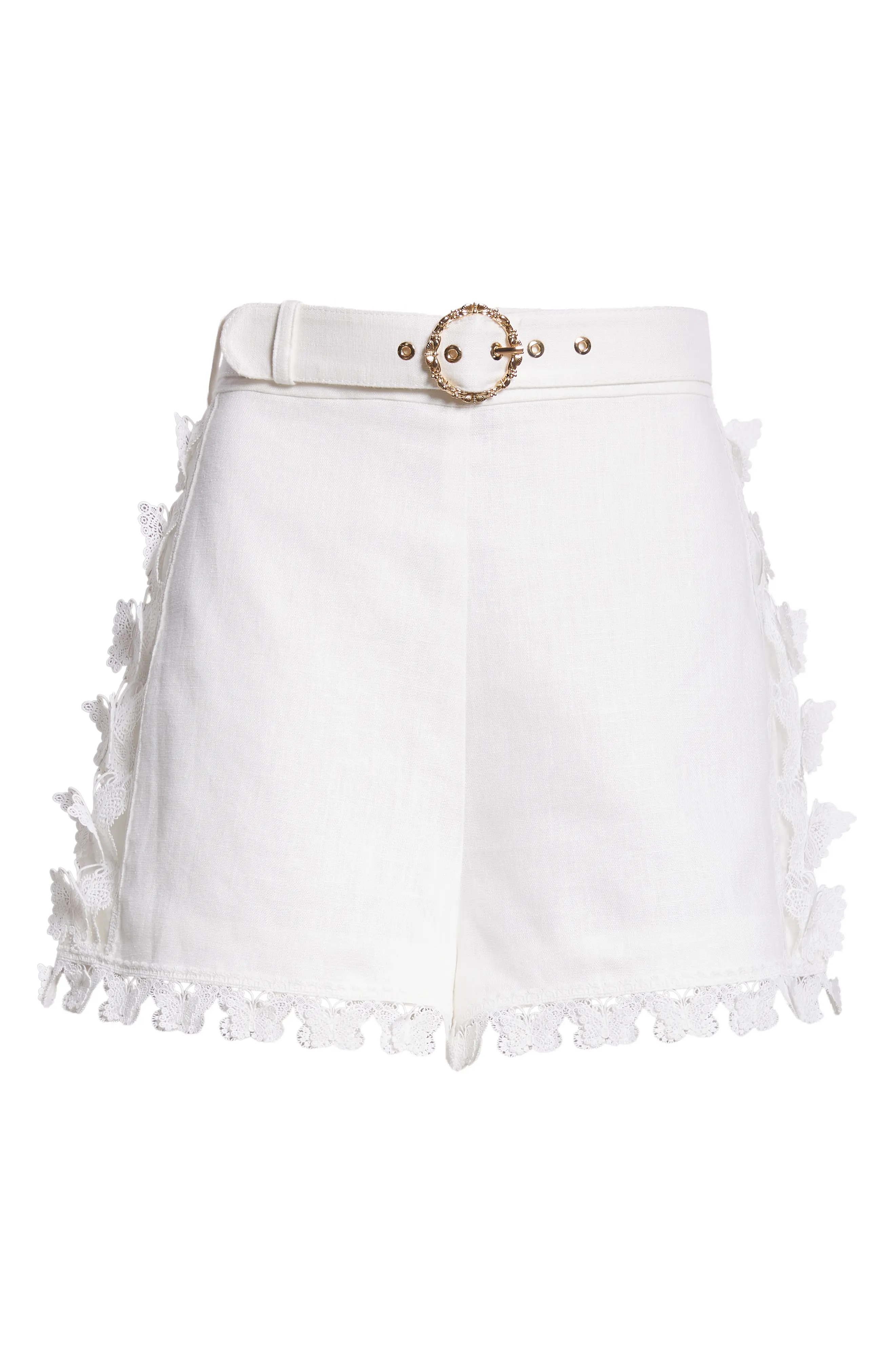 Butterfly High Waist Linen Shorts - 6