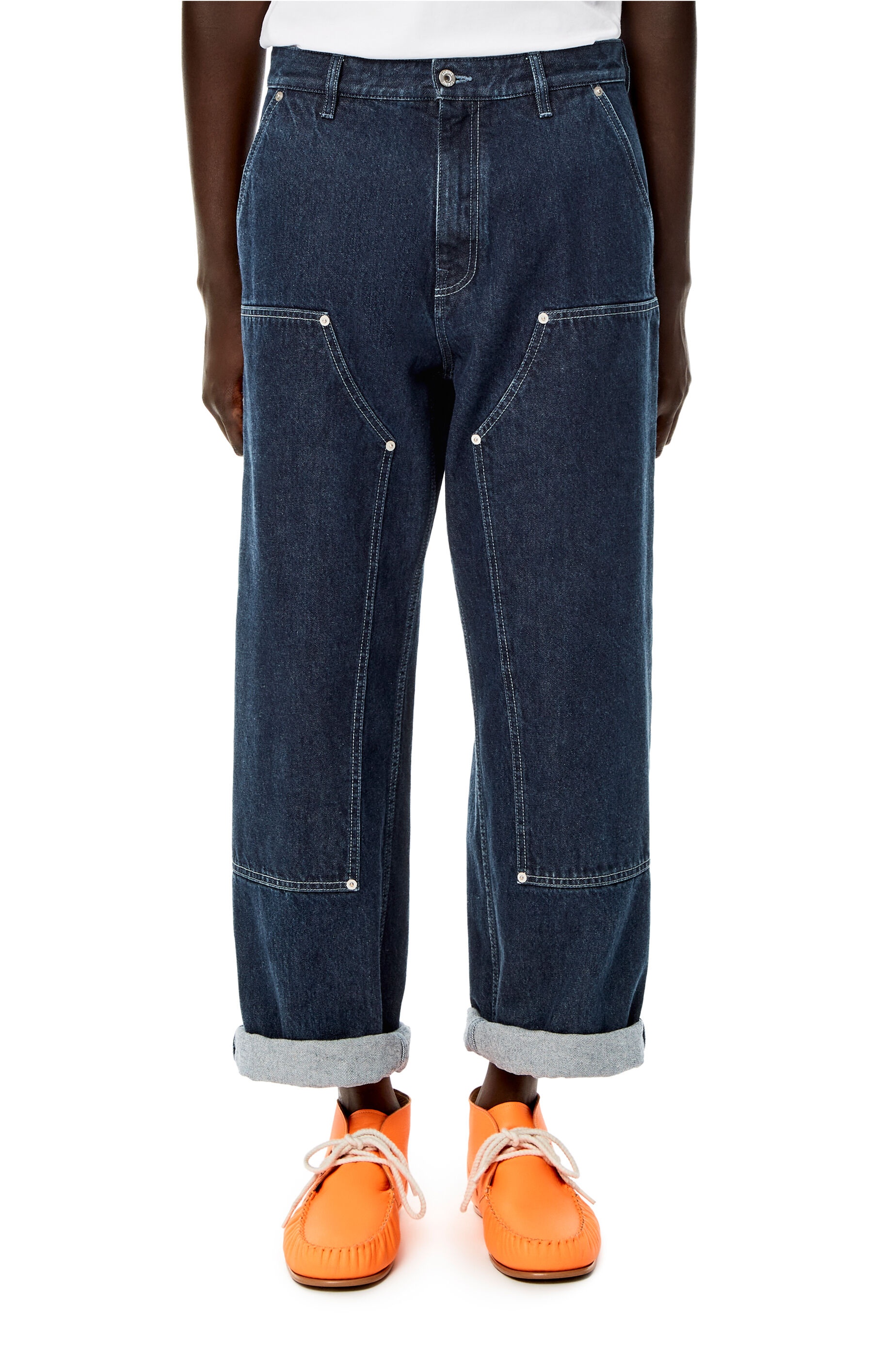 Patched denim trousers in cotton - 3