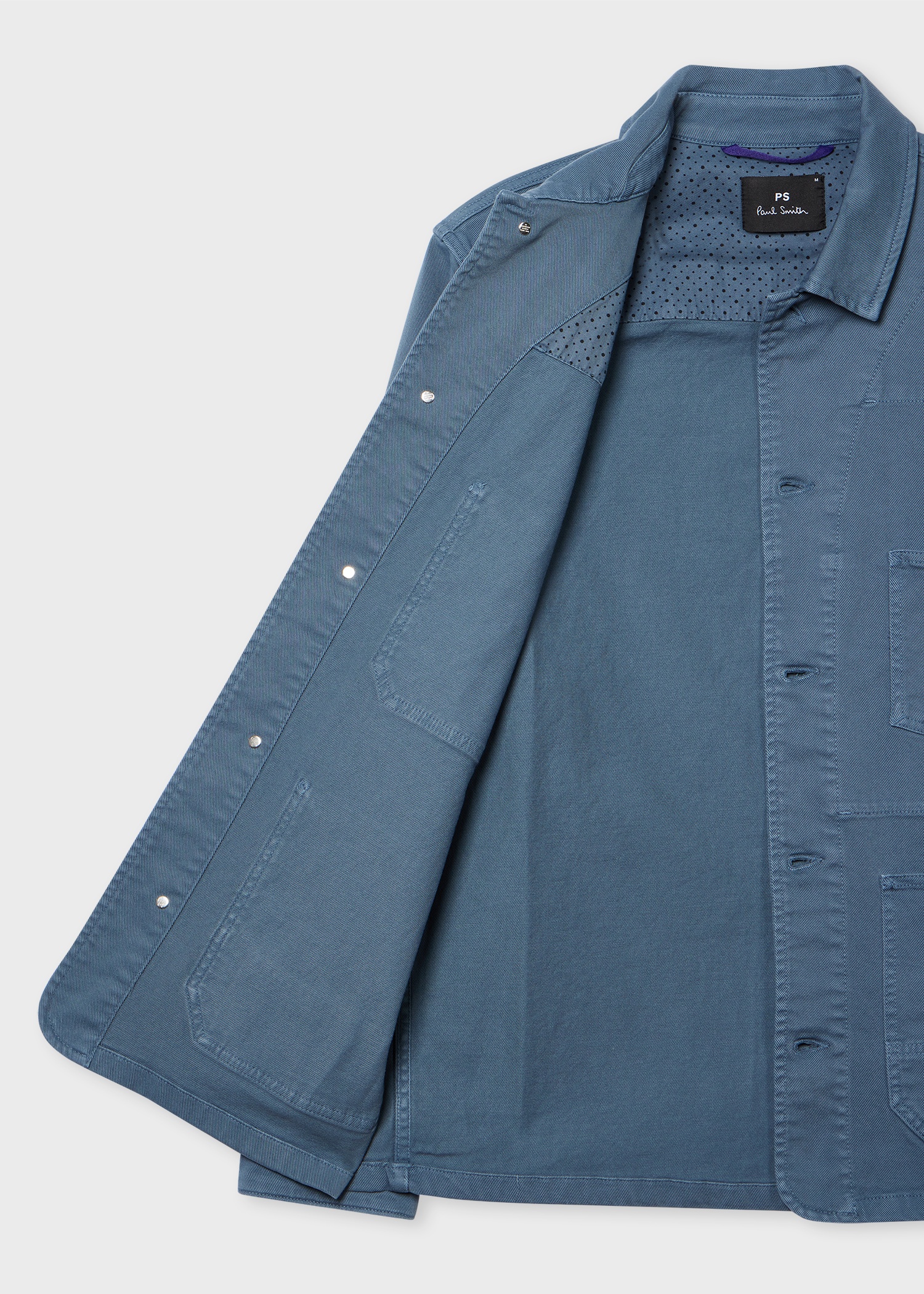 Mid Blue Stretch Cotton-Twill Chore Jacket - 4