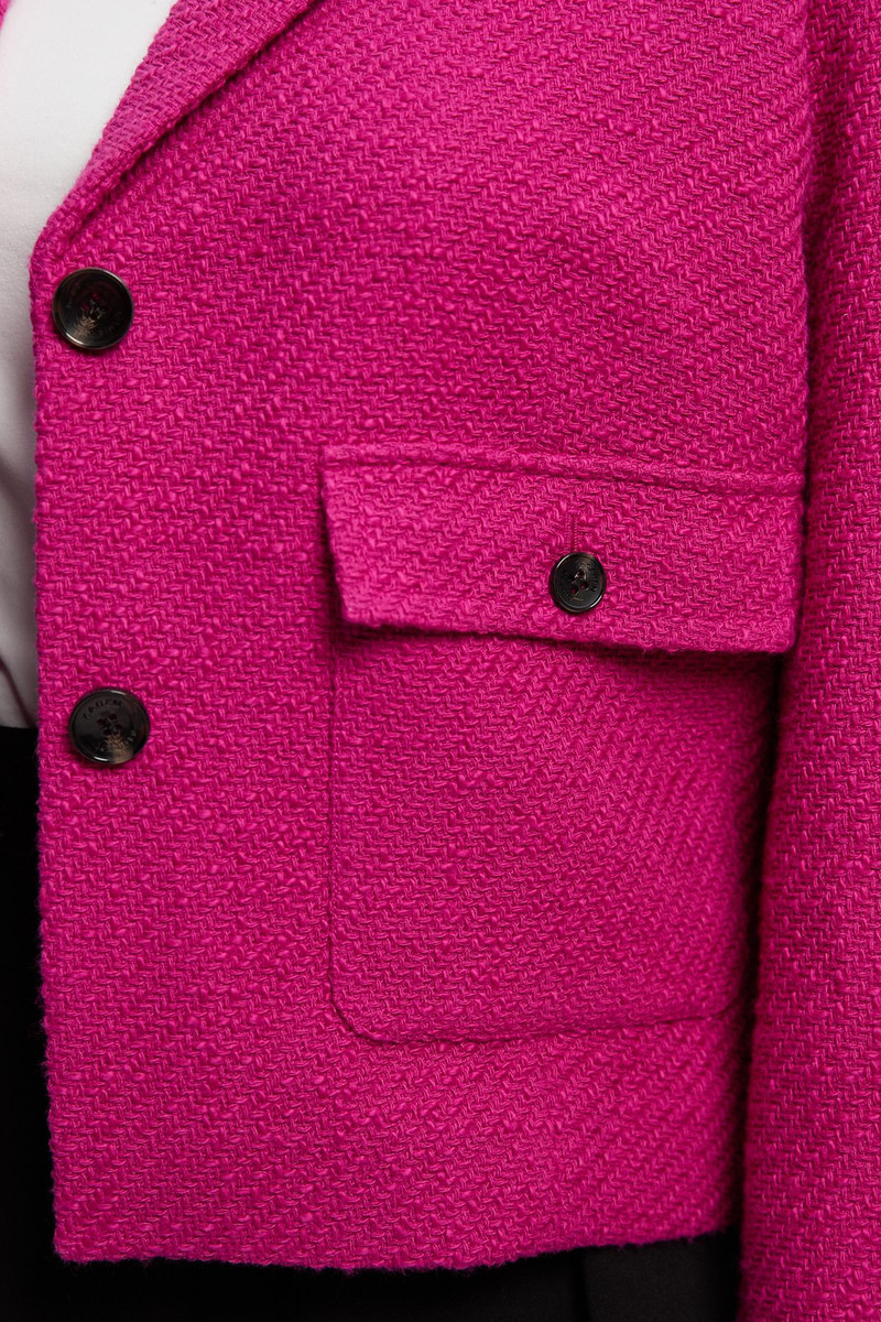 Plus Size Textured Tweed Cropped Tailored Jacket 3