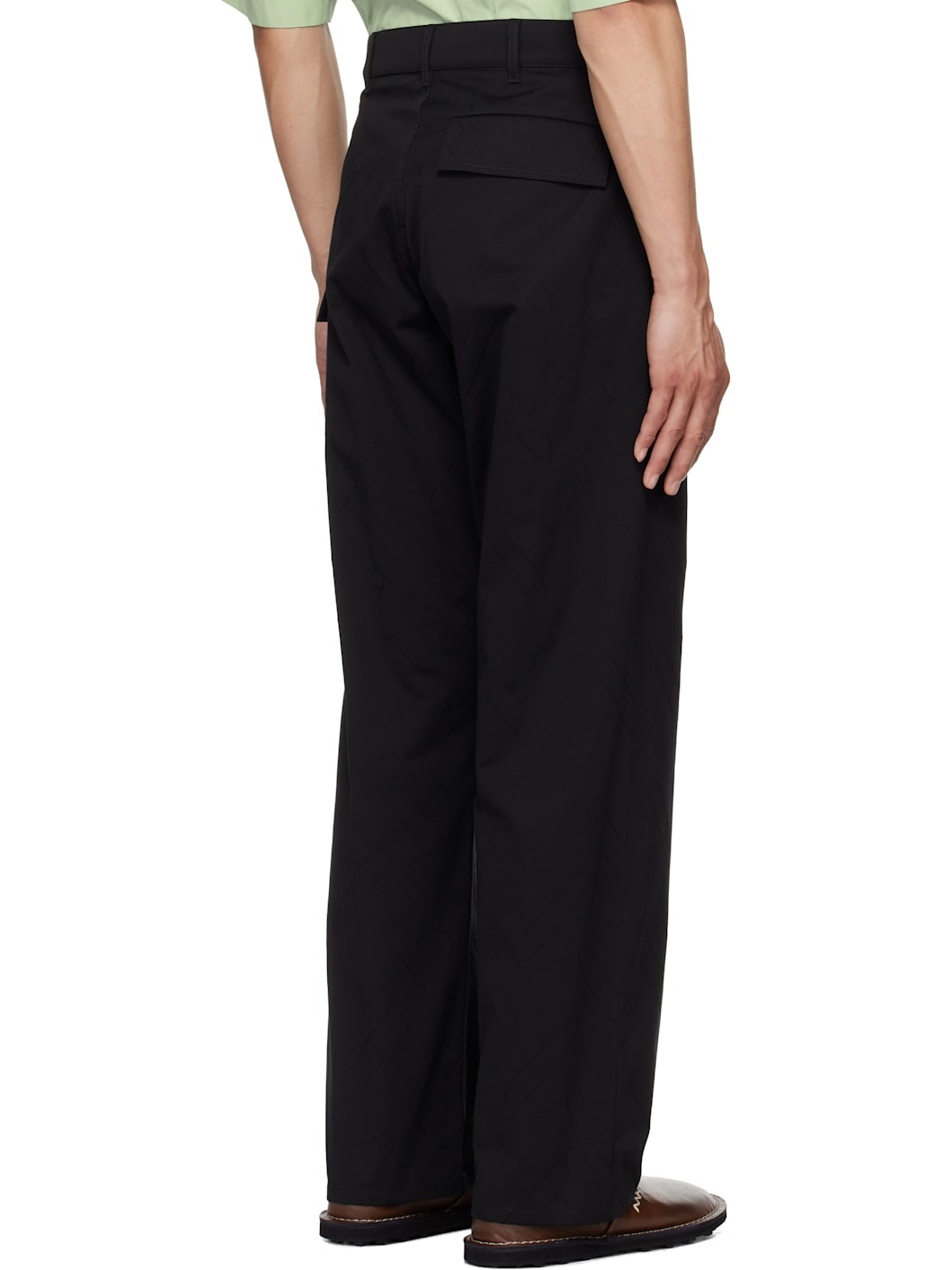 Black Big Confetti Cotton Jacquard Trousers - 3