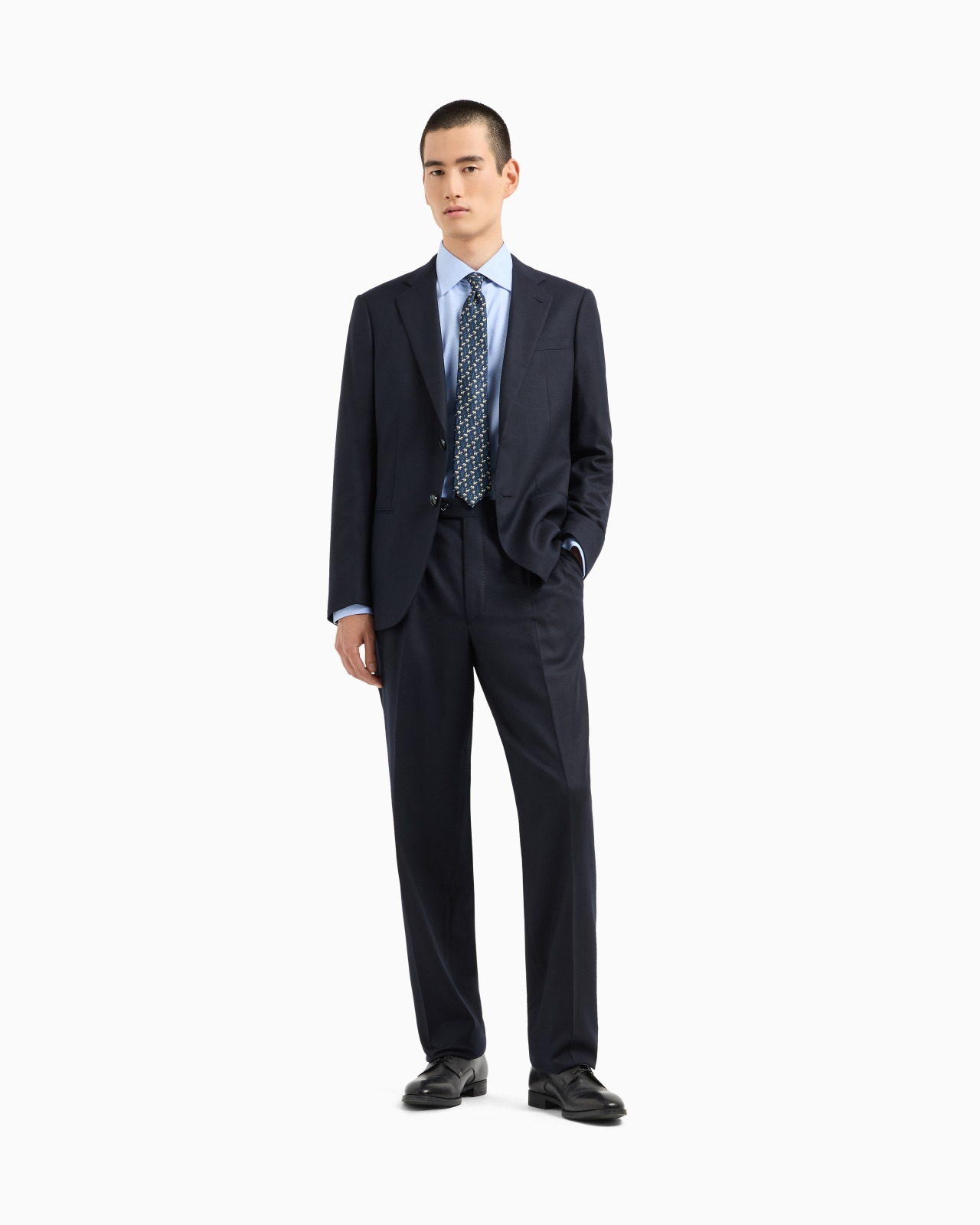 Regular-fit shirt made from micro-armure stretch cotton - 2