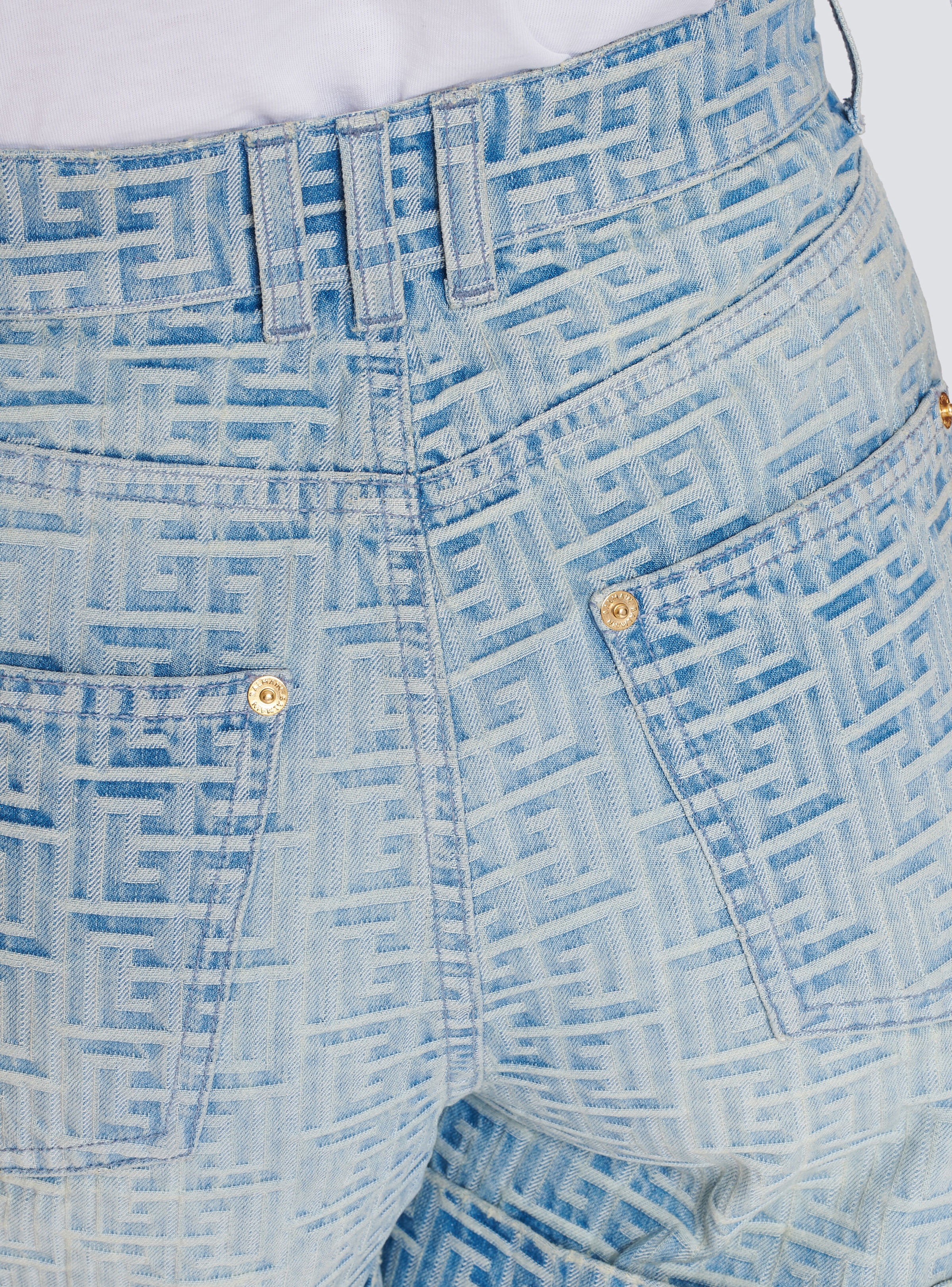 Monogram denim short - 6