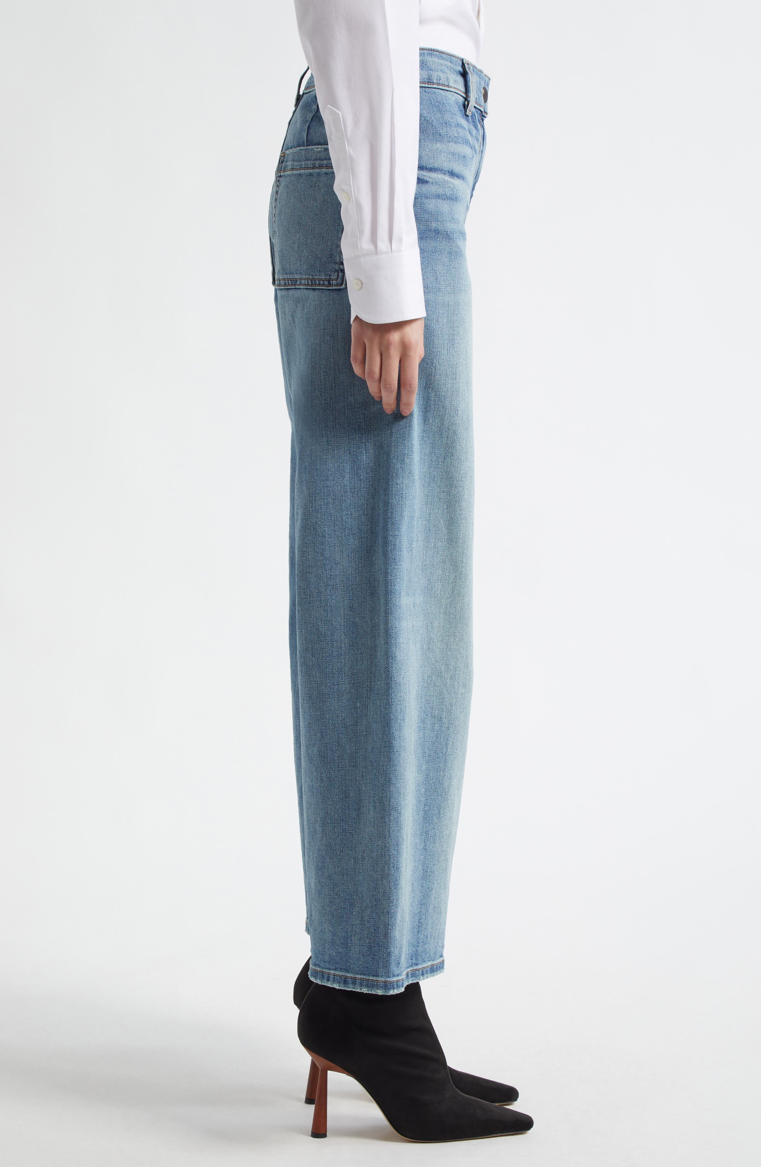 Nili Lotan Megan Wide Leg Jeans in Summer Wash at Nordstrom - 3