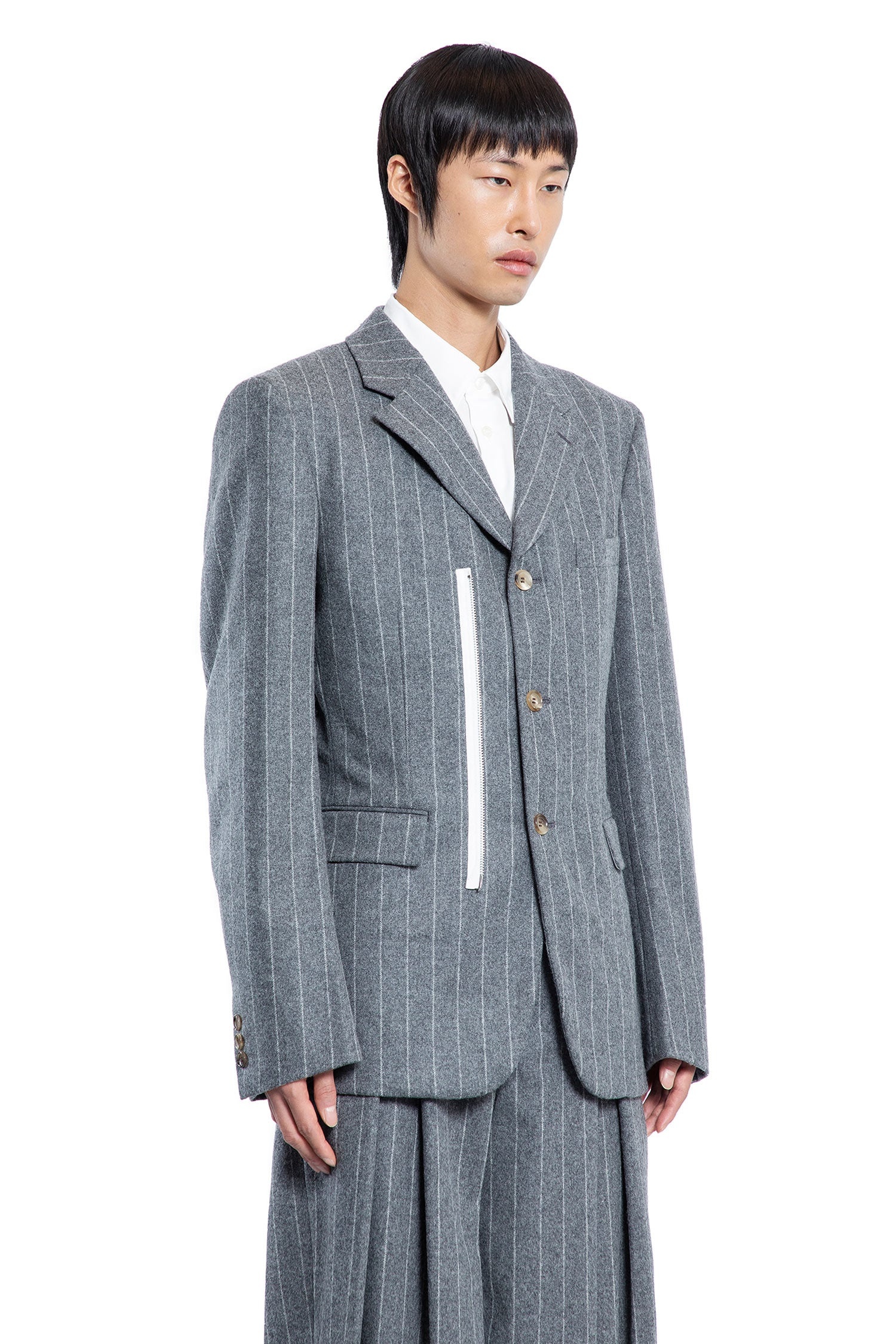 Pinstriped-Wool-Blazer - 2