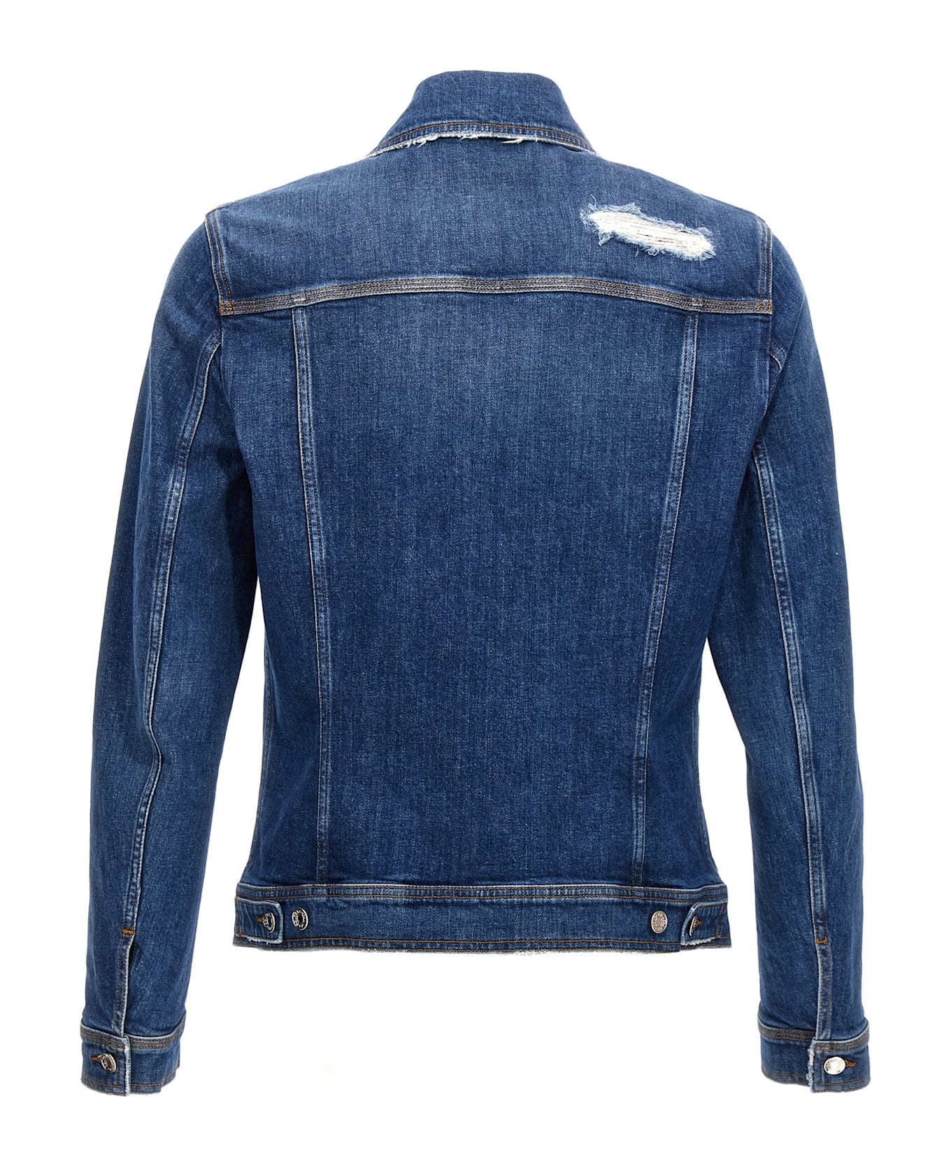 Denim Jacket With Used Effect - 2