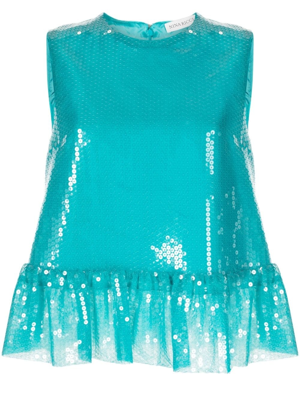 sequin-embellished sleeveless top - 1