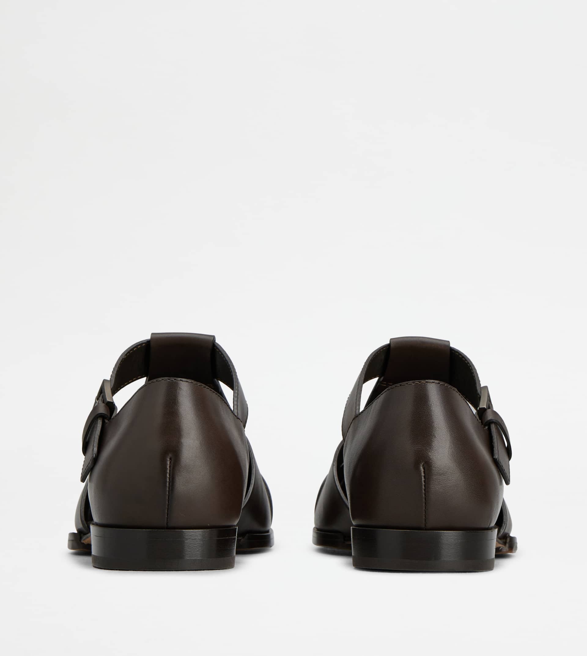 SANDALS IN LEATHER - BROWN - 2