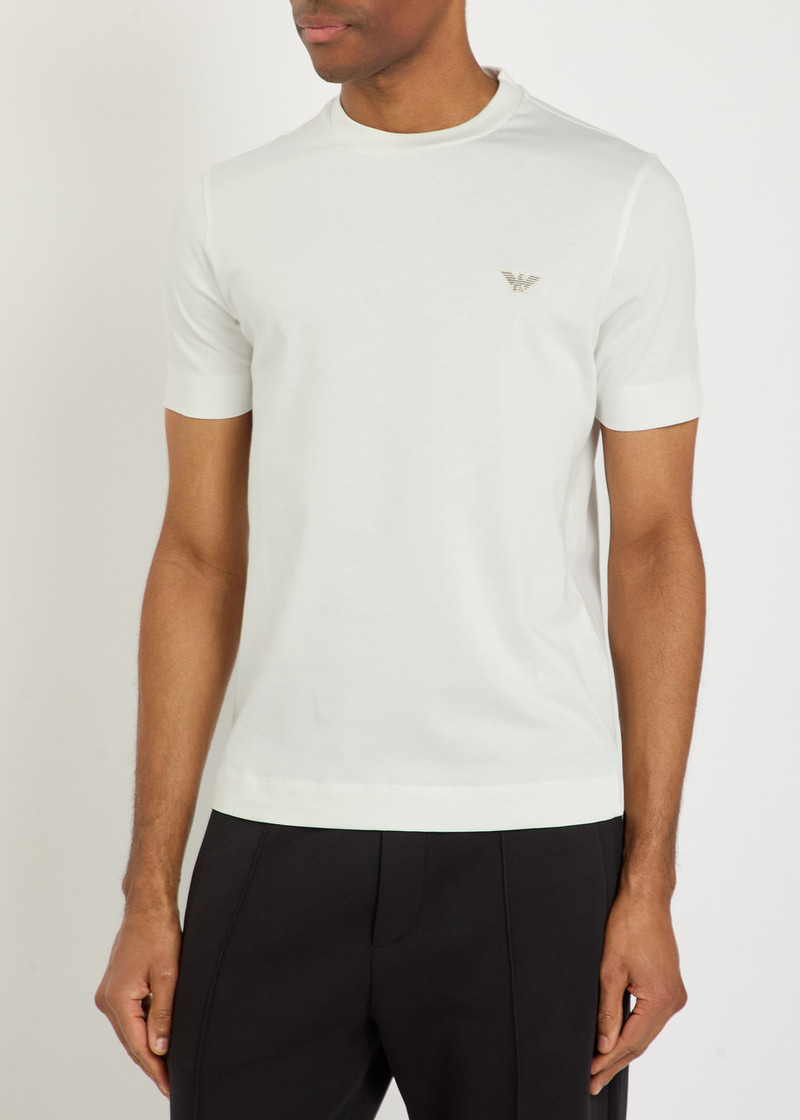 EMPORIO ARMANI Emporio Armani Logo-embroidered Cotton T-shirt outlook