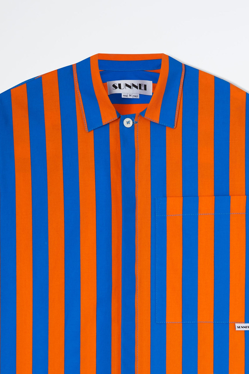 OVERSIZED SHIRT WITH ORANGE & AZURE STRIPES 9