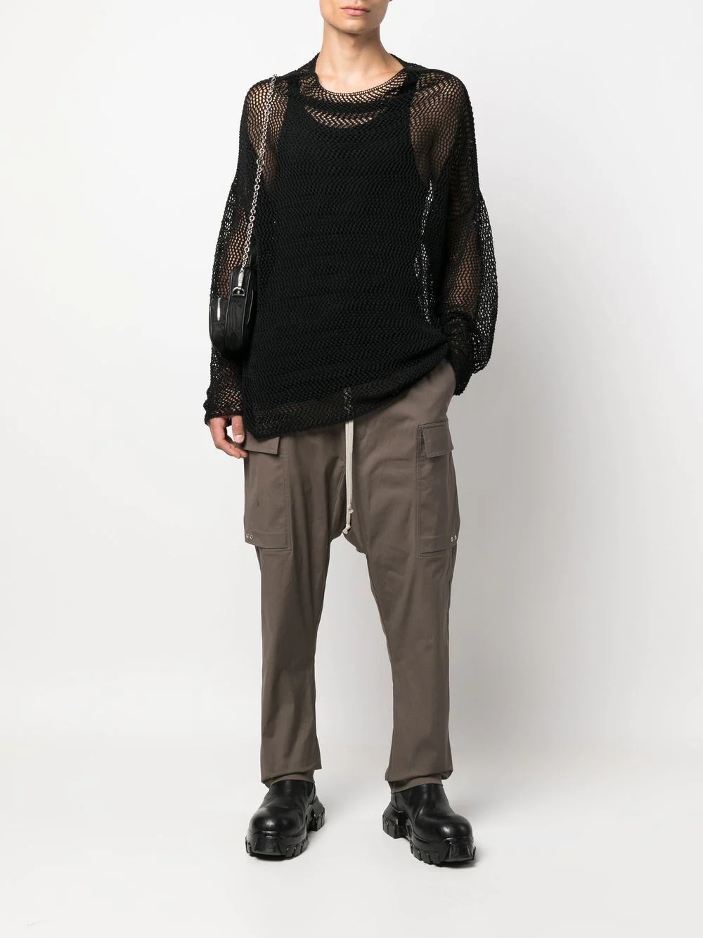 organic drop-crotch track pants - 2