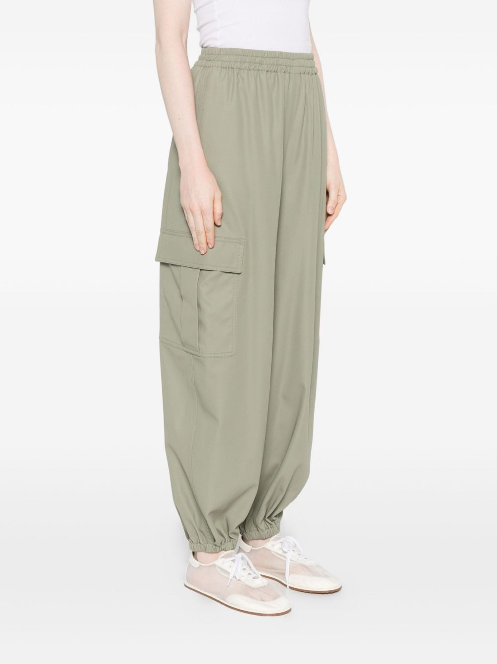 elasticated-hem loose trousers - 3
