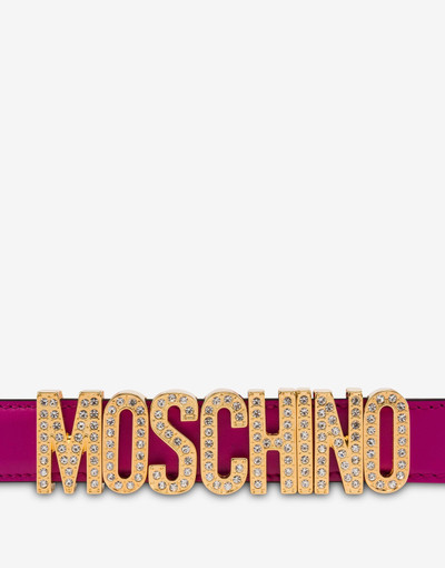 Moschino CRYSTAL LETTERING CALFSKIN BELT outlook