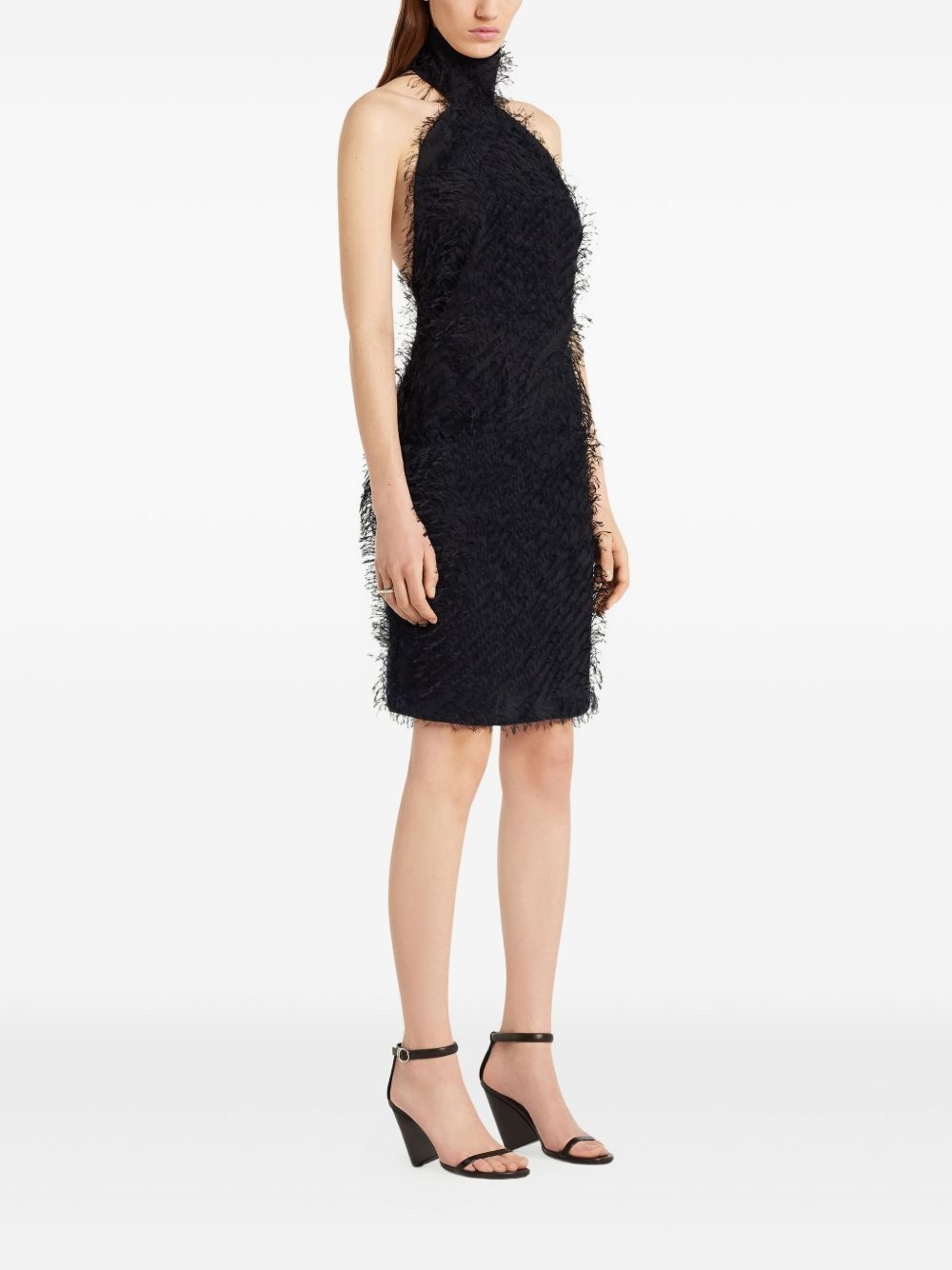 fringed halter-neck dress - 3