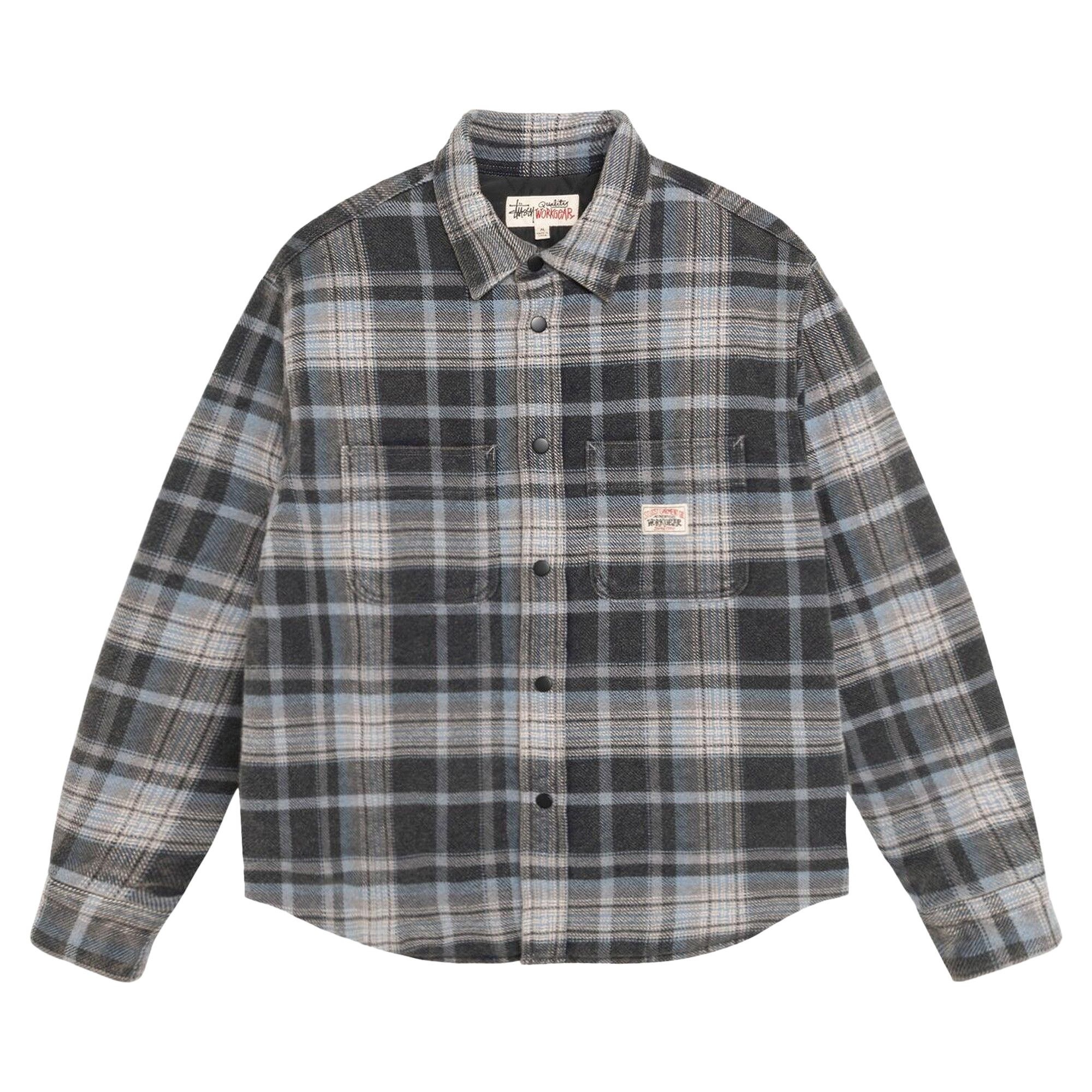 Stussy Heavy Washed Plaid Long-Sleeve Shirt 'Blue' - 1