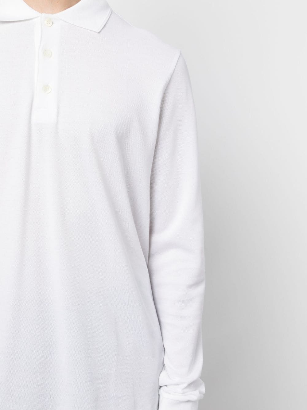 long-sleeved cotton polo shirt - 5