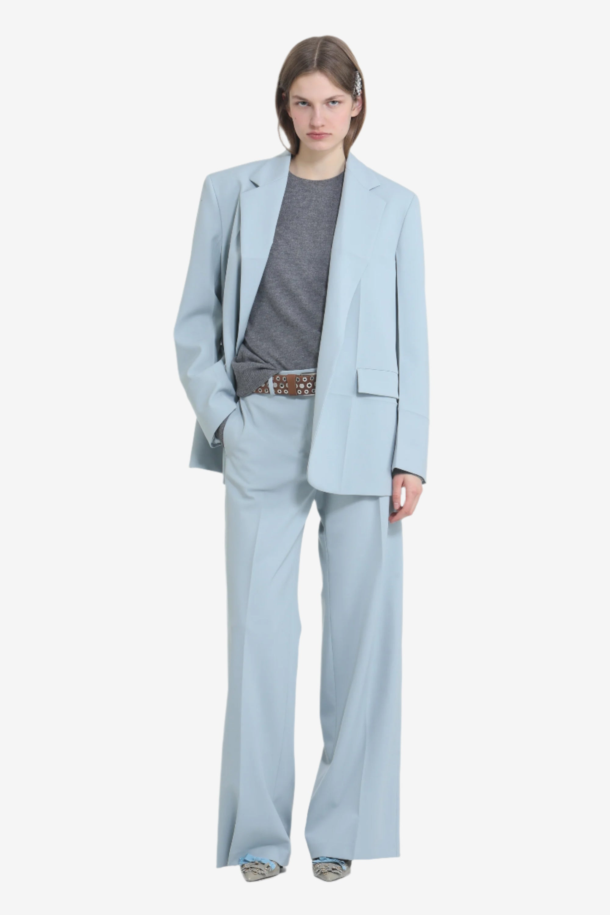 PALAZZO TROUSERS WITH BELT LOOPS - 4