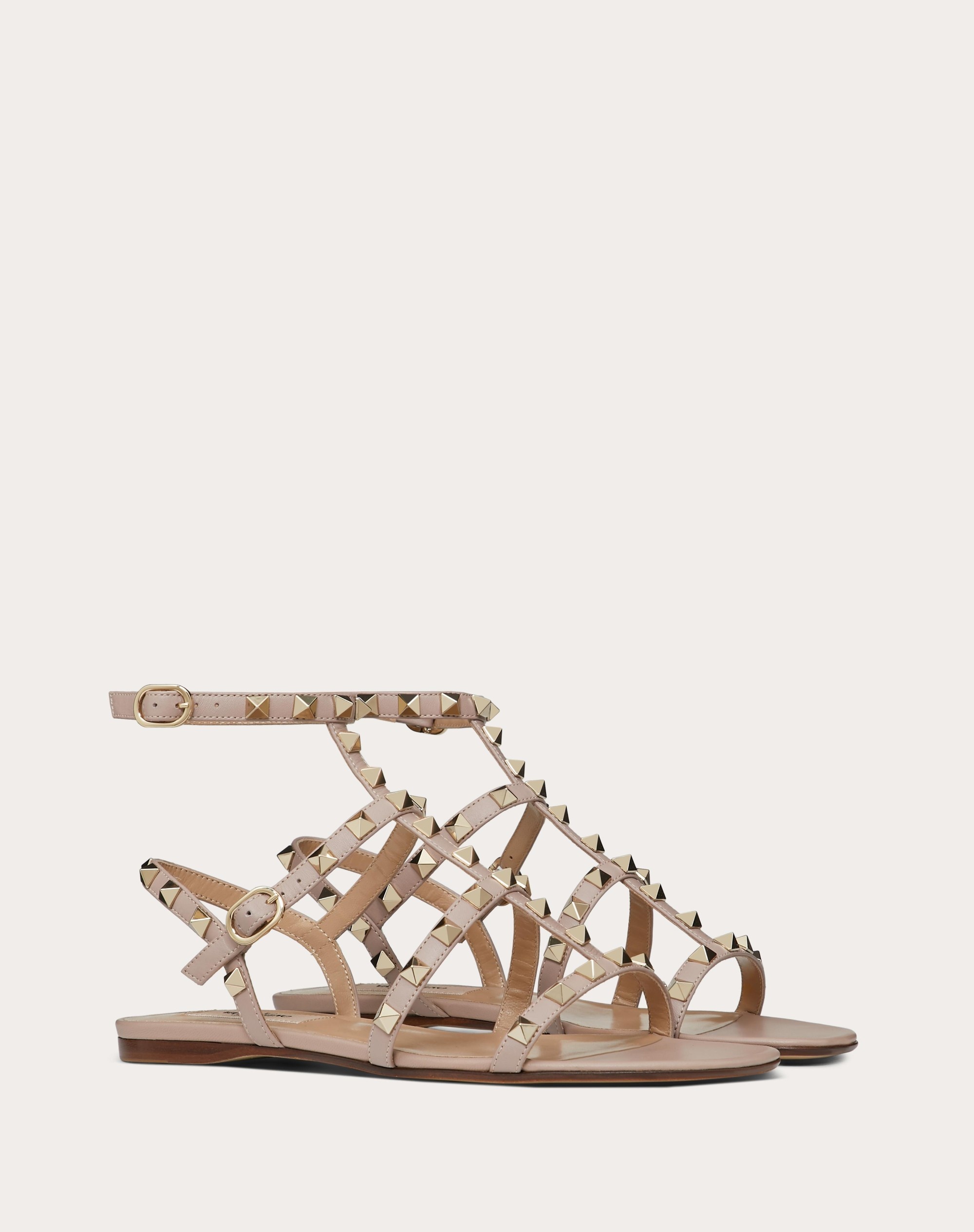 ROCKSTUD FLAT CALFSKIN SANDAL WITH STRAPS - 2