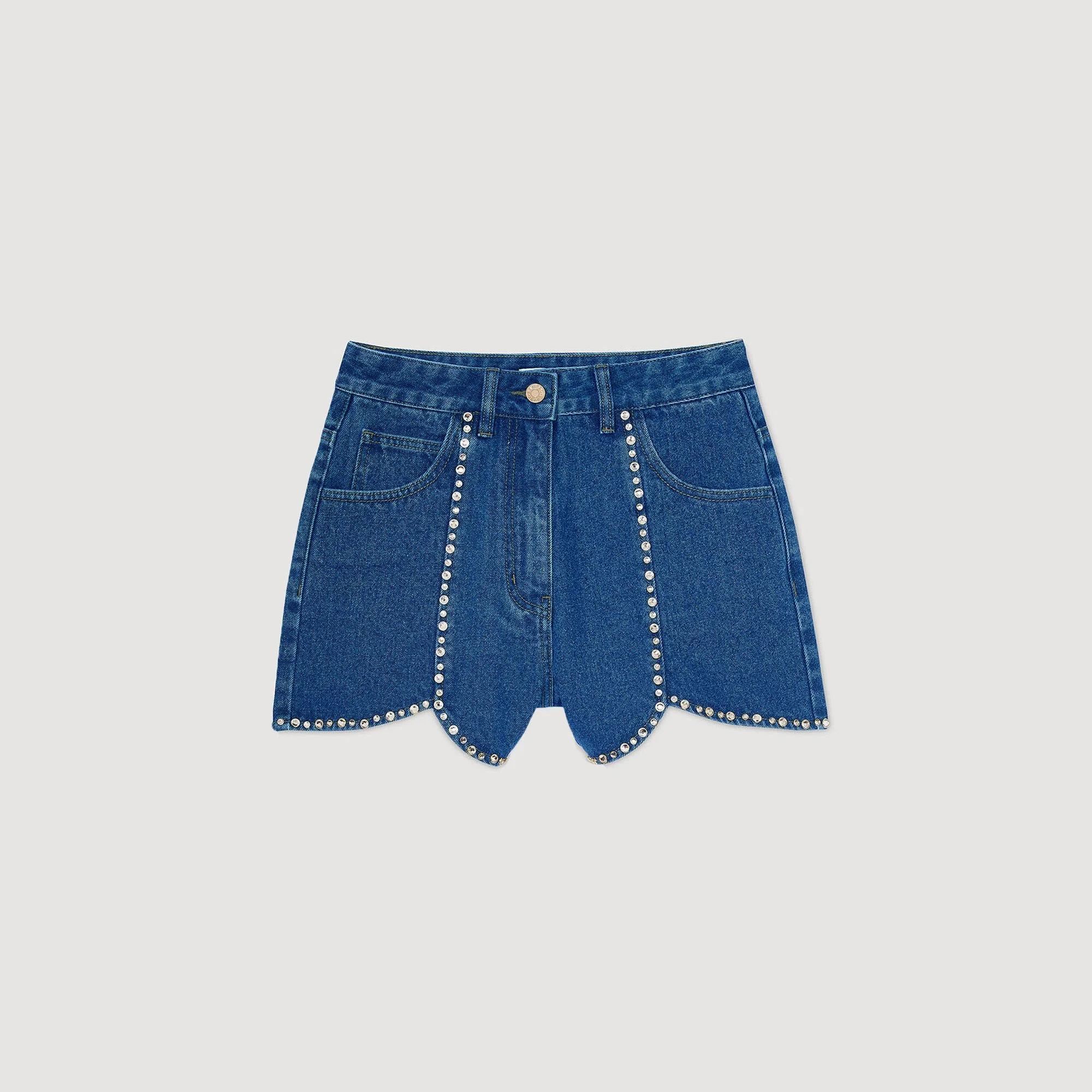 RHINESTONE DENIM SHORTS - 1