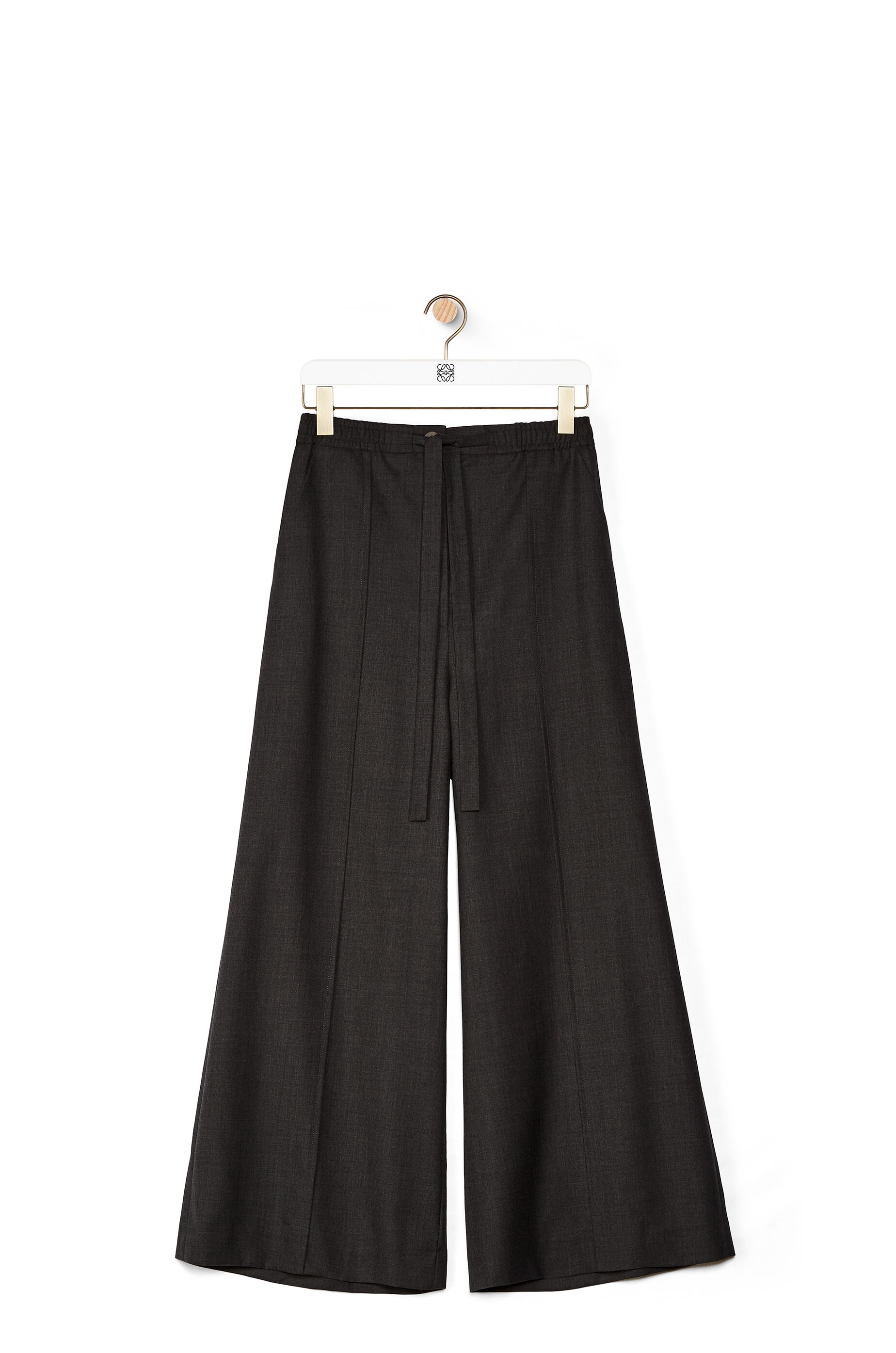 Drawstring fluid trousers in wool - 1