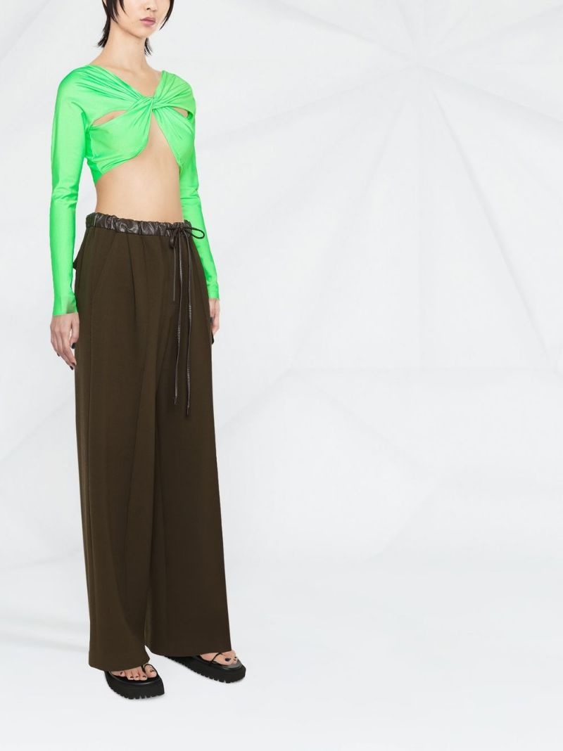 twist long-sleeve cropped top - 3