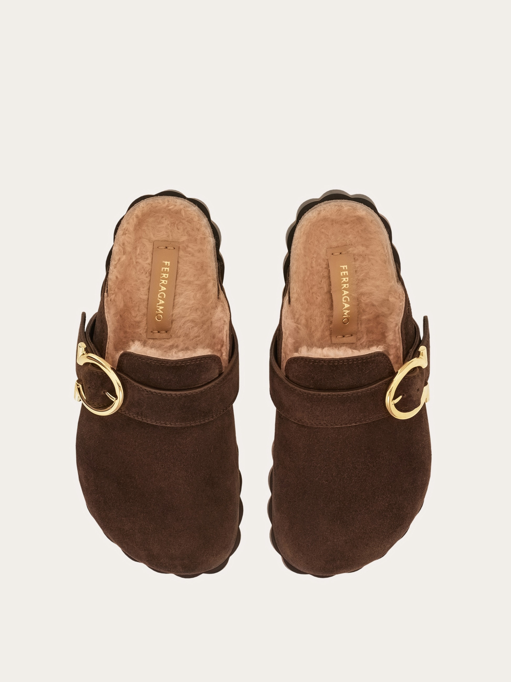 Gancini clog with rippled sole detail - 3