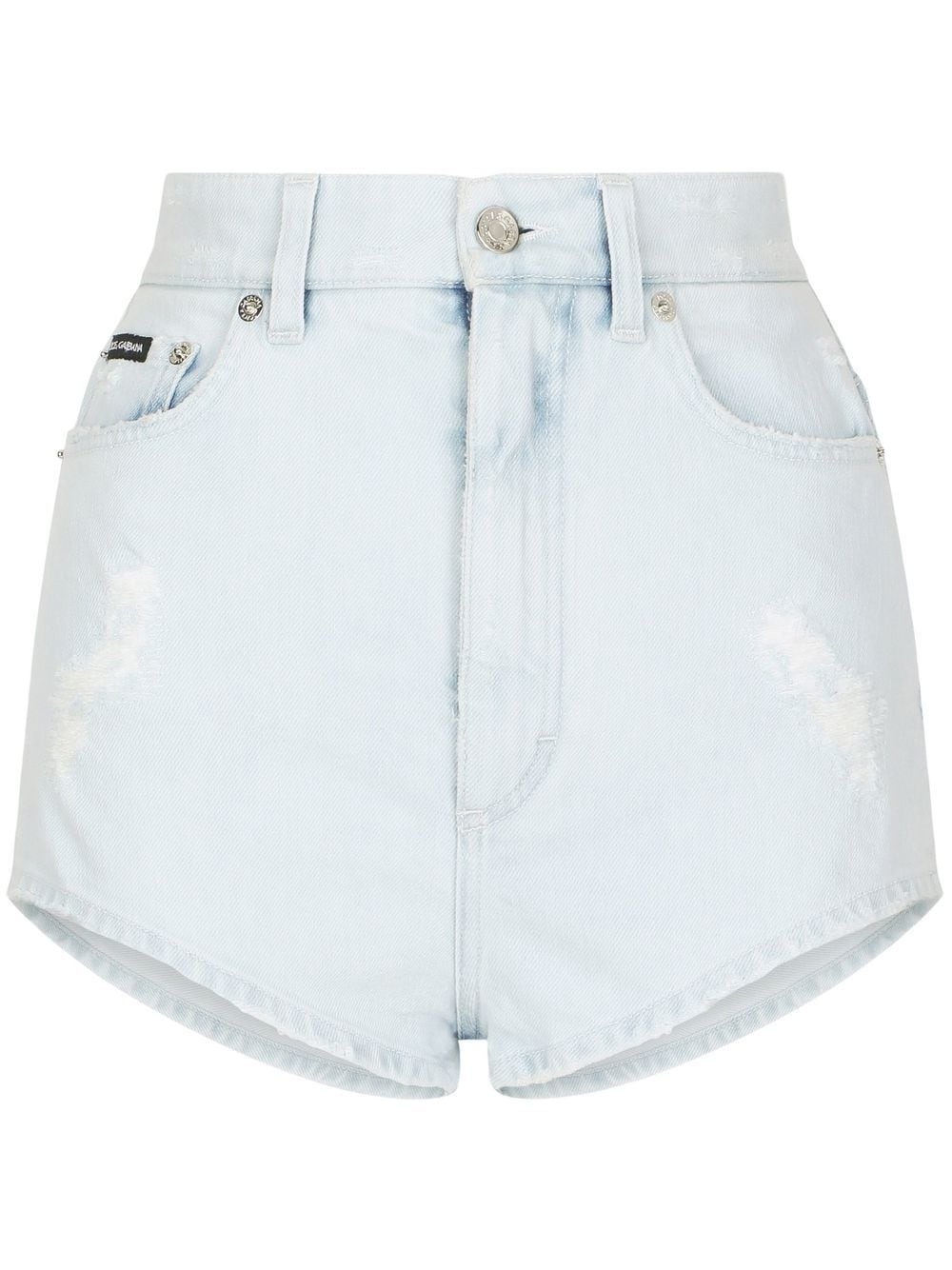 high-waisted denim shorts - 1