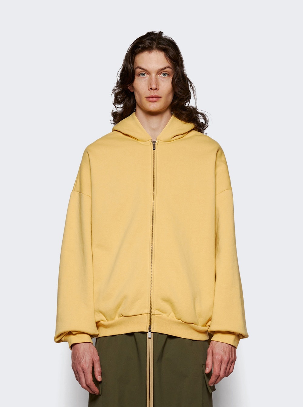 【ESSENTIALS】HEAVY FLEECE FULLZIP HOODIE / AMBER Heavy Fleece Hoodie - Amber | Fear of God ESSENTIALS | Fear