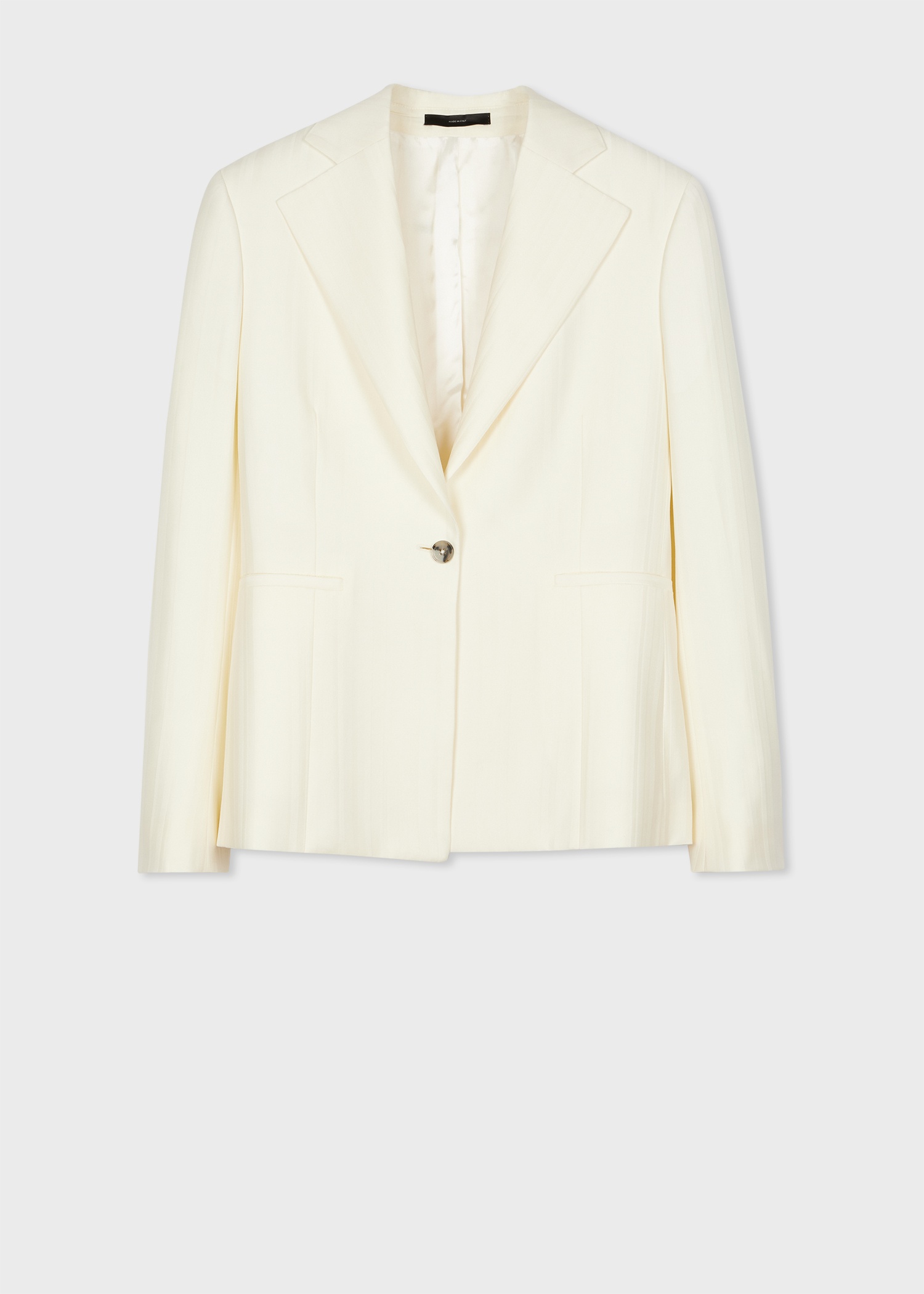 Women's Ivory Wool 'Shadow Stripe' Blazer - 1