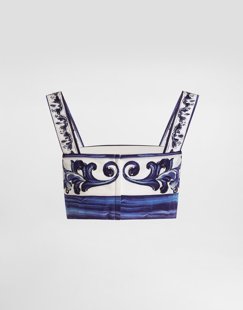 Majolica 인쇄 Poplin 탑 8
