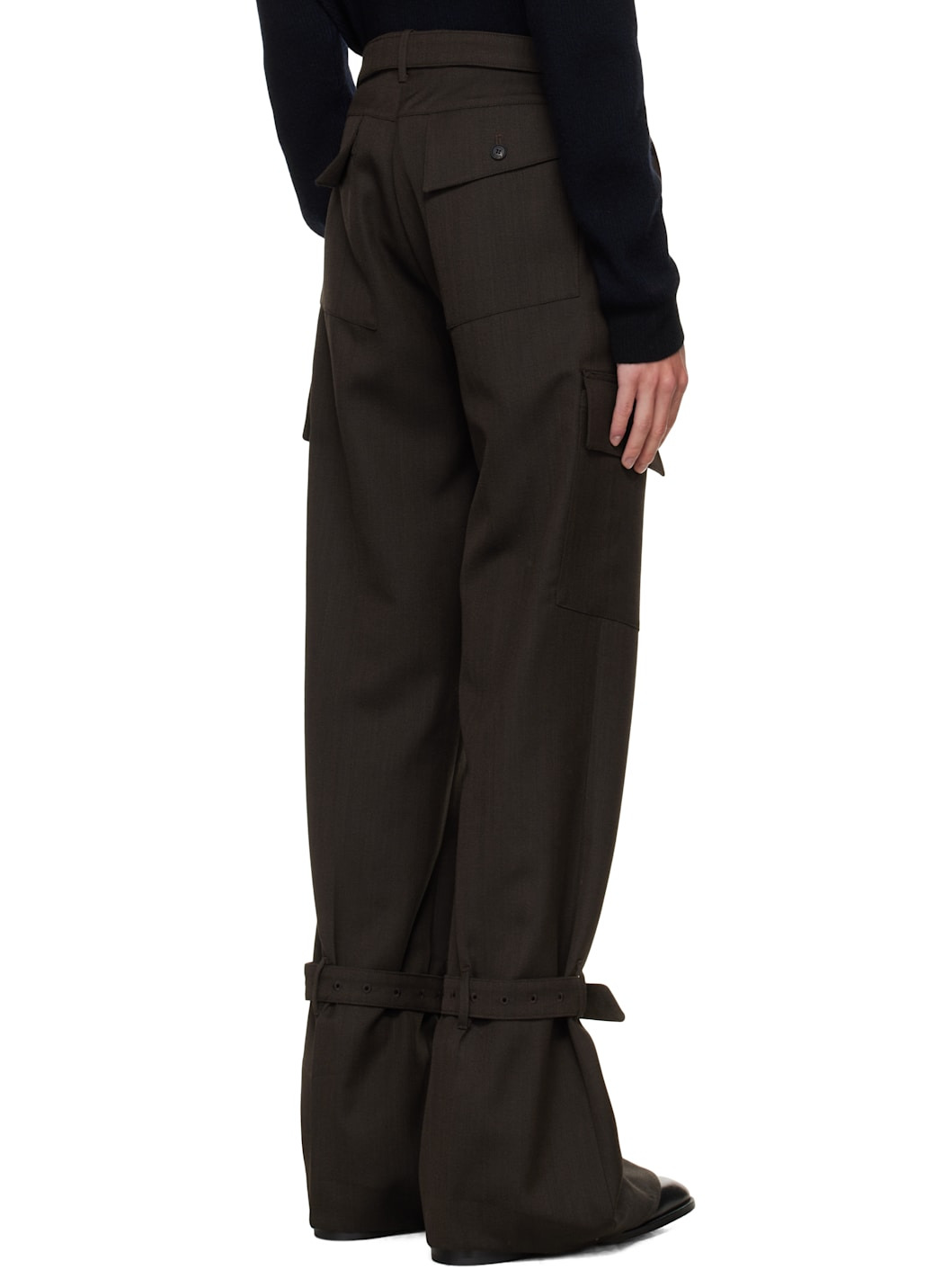 Brown Belted Cargo Pants - 3
