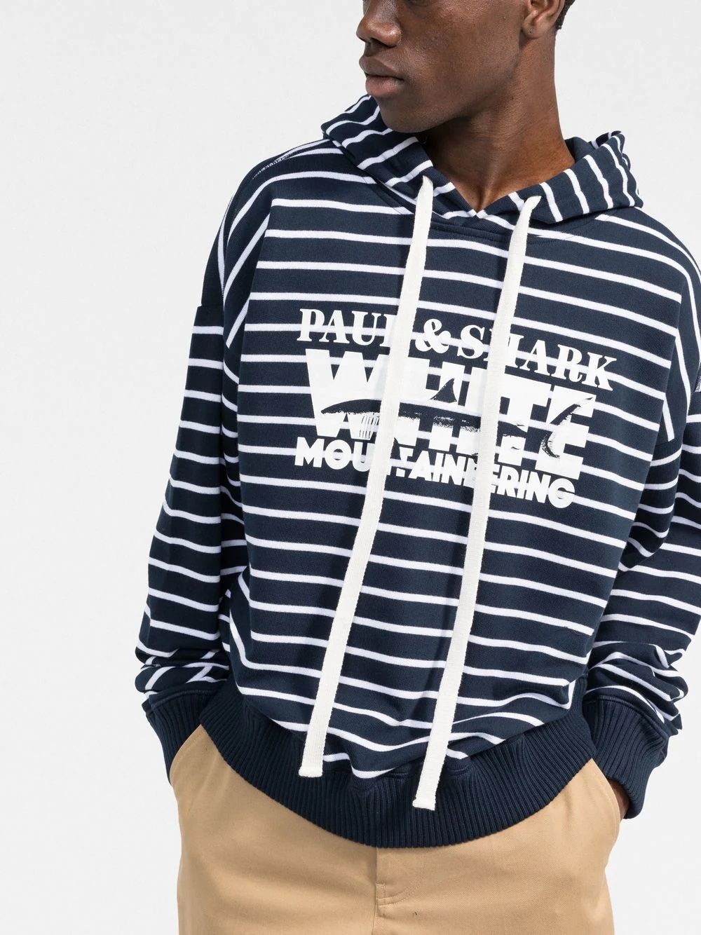 x White Mountaineering striped cotton hoodie - 3