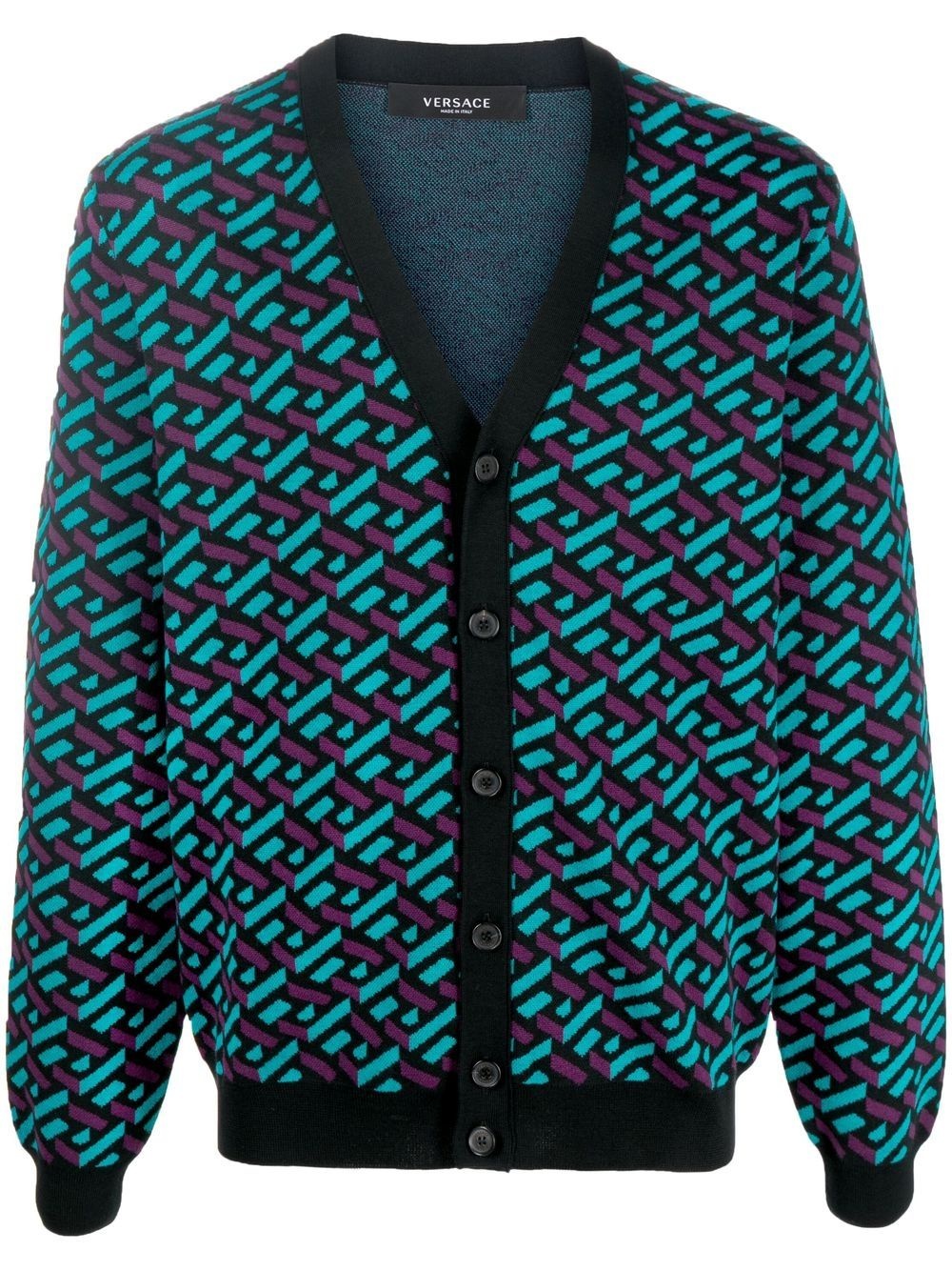 La Greca jacquard cardigan - 1