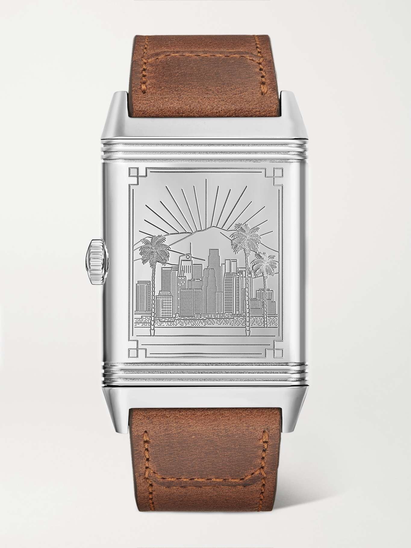 Reverso Classic Los Angeles Limited Edition Hand-Wound 45.6mm stainless steel and leather watch - 1