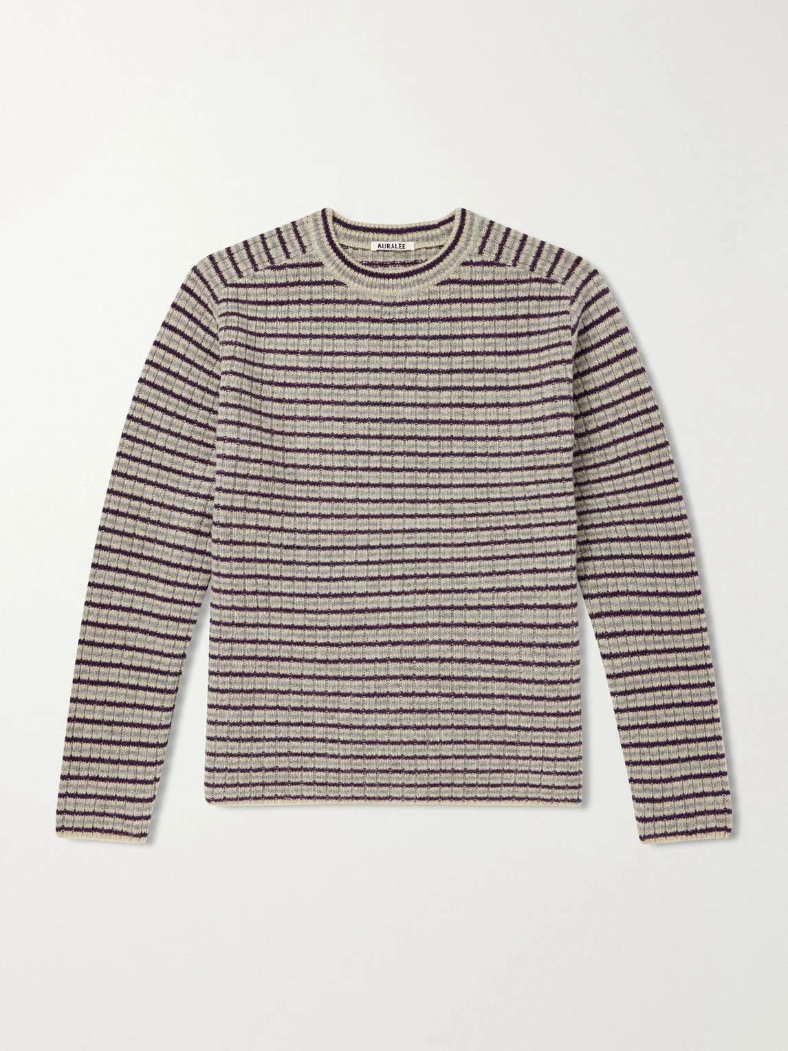 Striped Ribbed Wool and Cashmere-Blend Sweater - 1