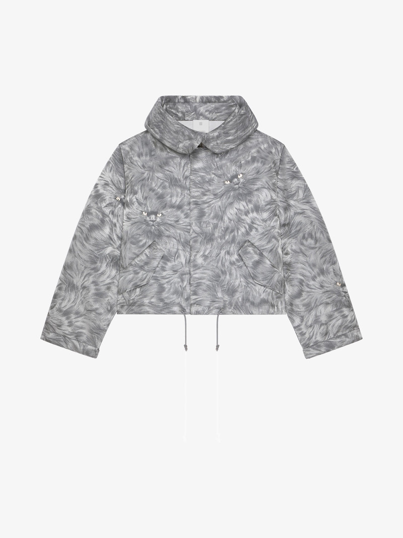 SHORT PARKA IN CAT JACQUARD 1