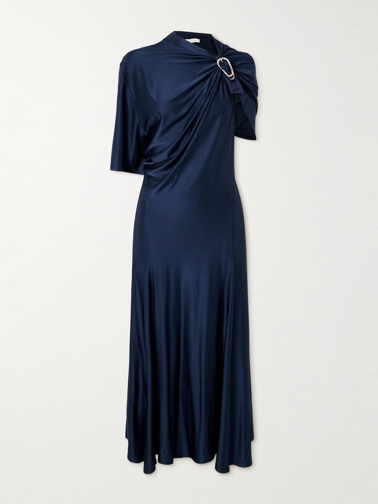 Embellished satin midi dress Navy - 1