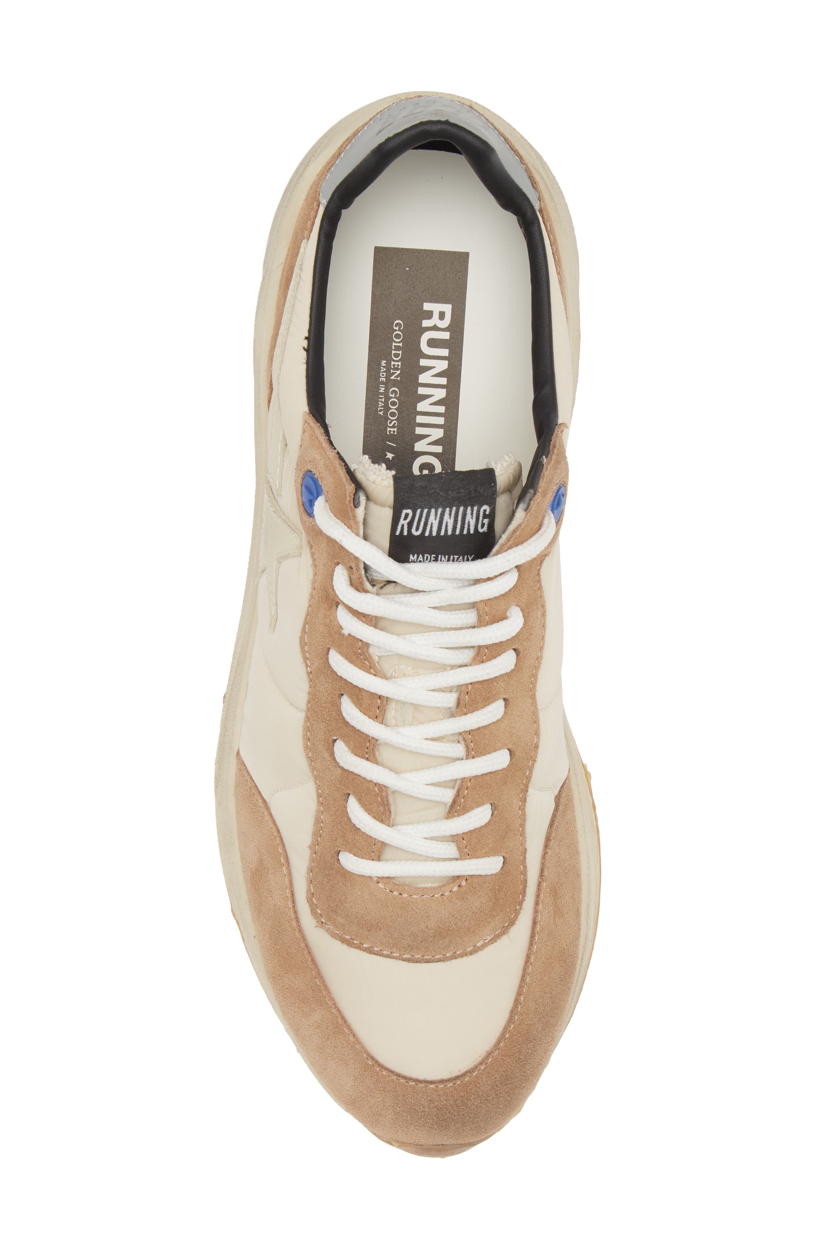 Golden Goose Running Sole Low Top Sneaker in Ivory/Grey/Tobacco 15537 at Nordstrom - 5