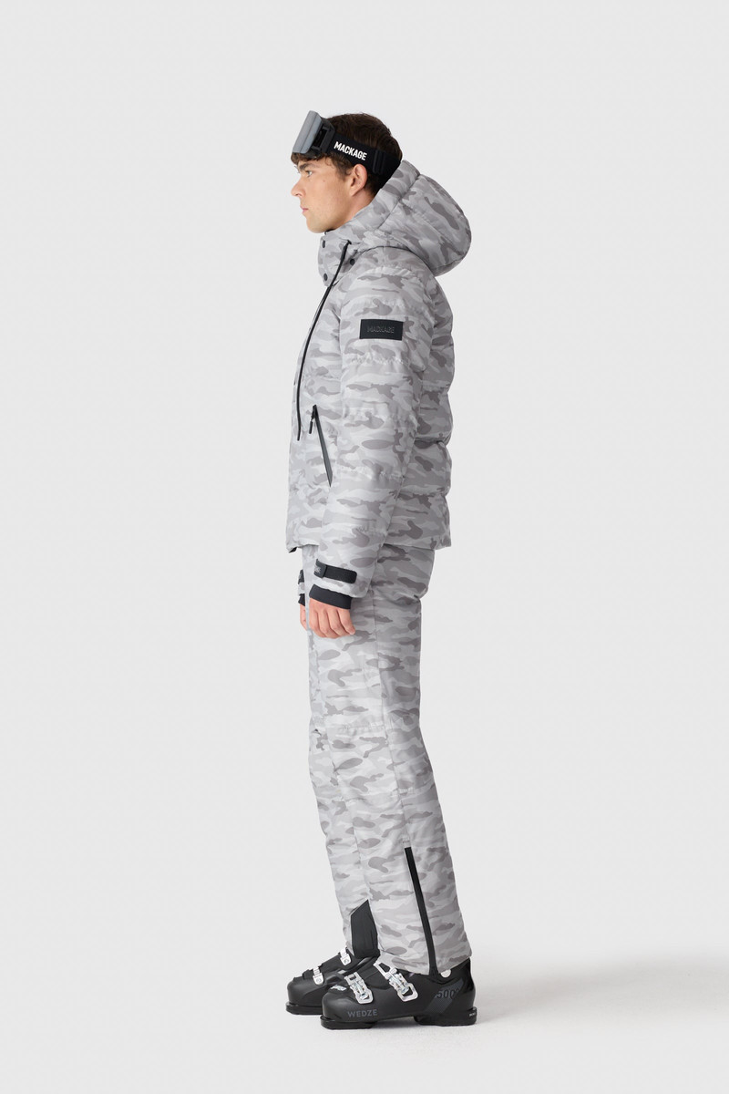SAMUEL-JC Camo Jacquard Down Ski Jacket With Storm Visor 3