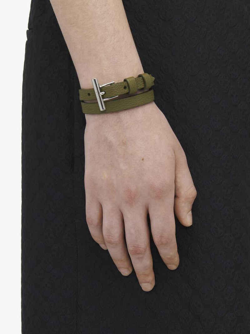 Alexander McQueen T-Bar Double Wrap Bracelet outlook