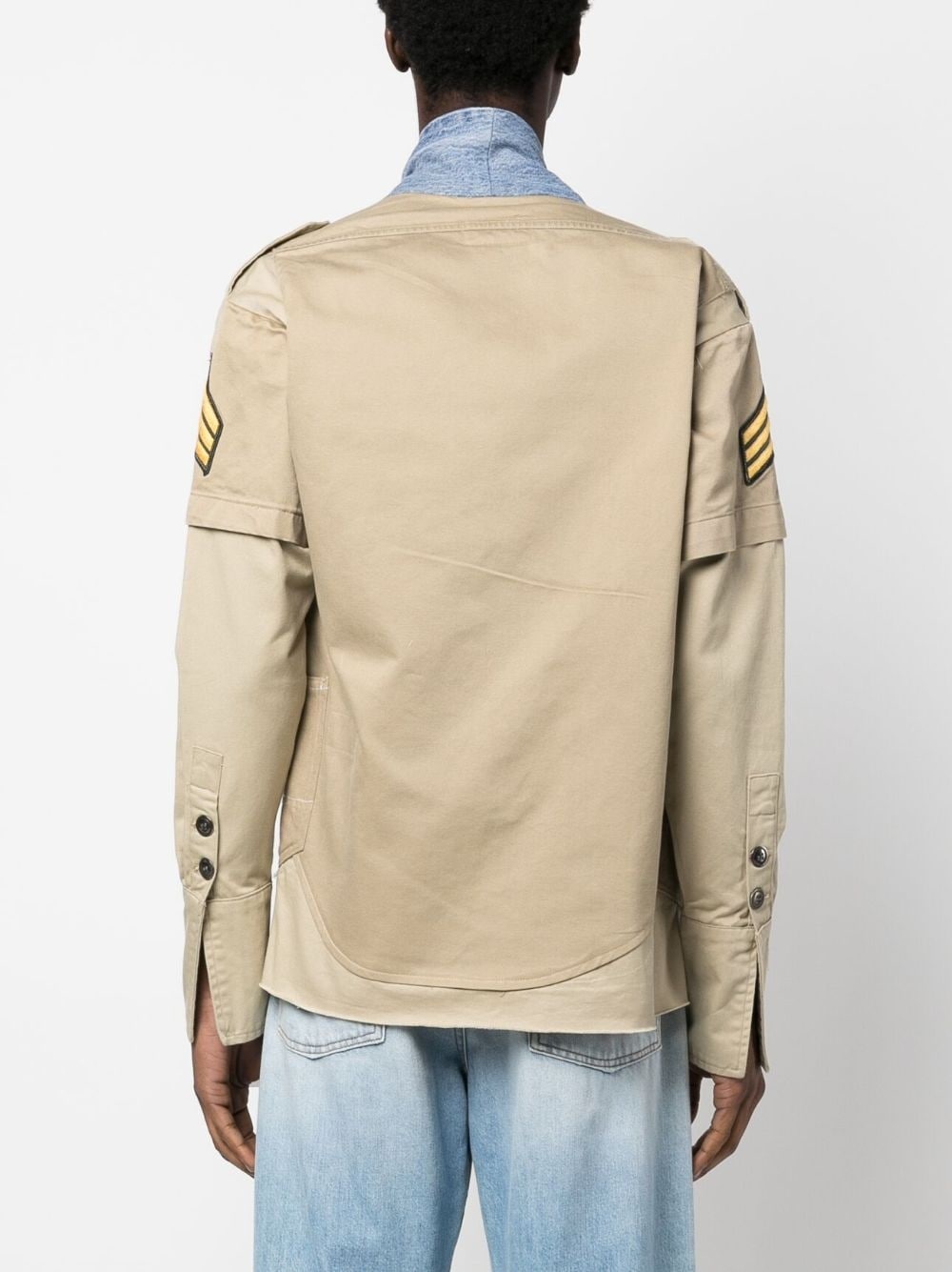 two-tone cotton military jacket - 4