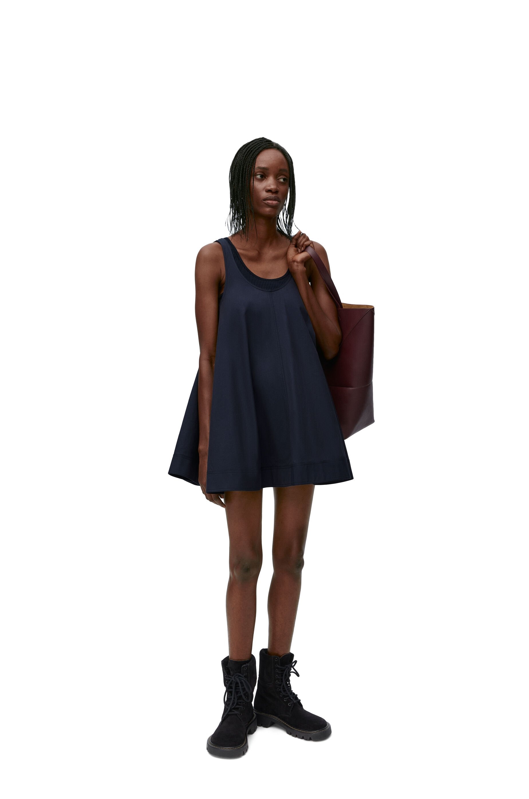 Trapeze dress in cotton and silk - 2